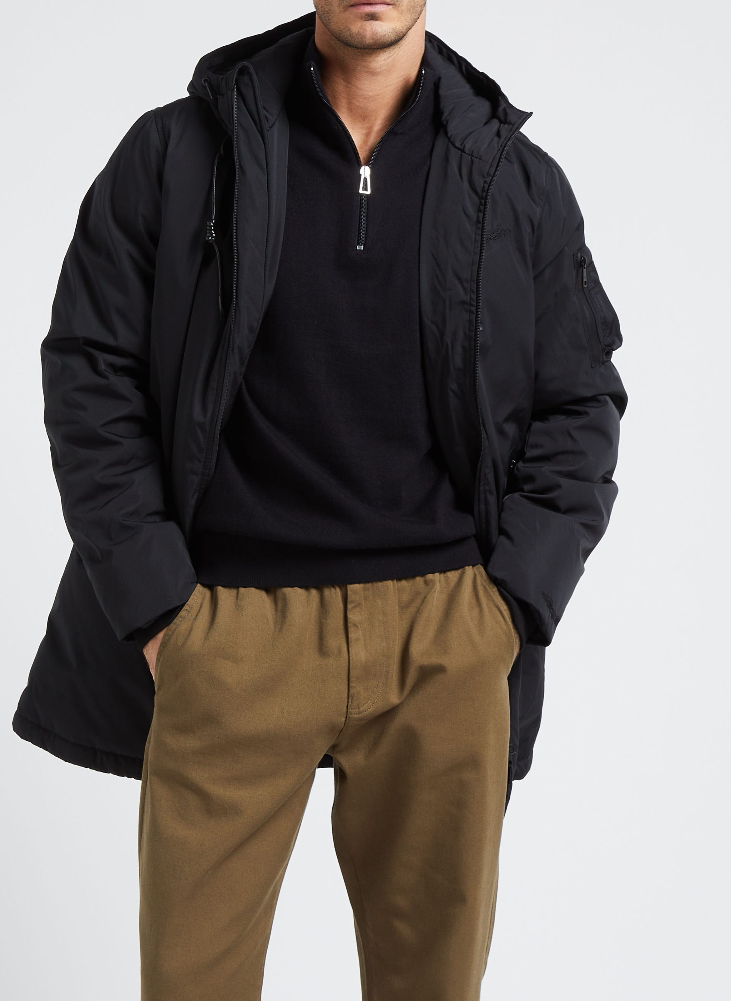 Gerade geschnittene Windjacke mit Kapuze BOMBERS ORIGINAL Schwarz