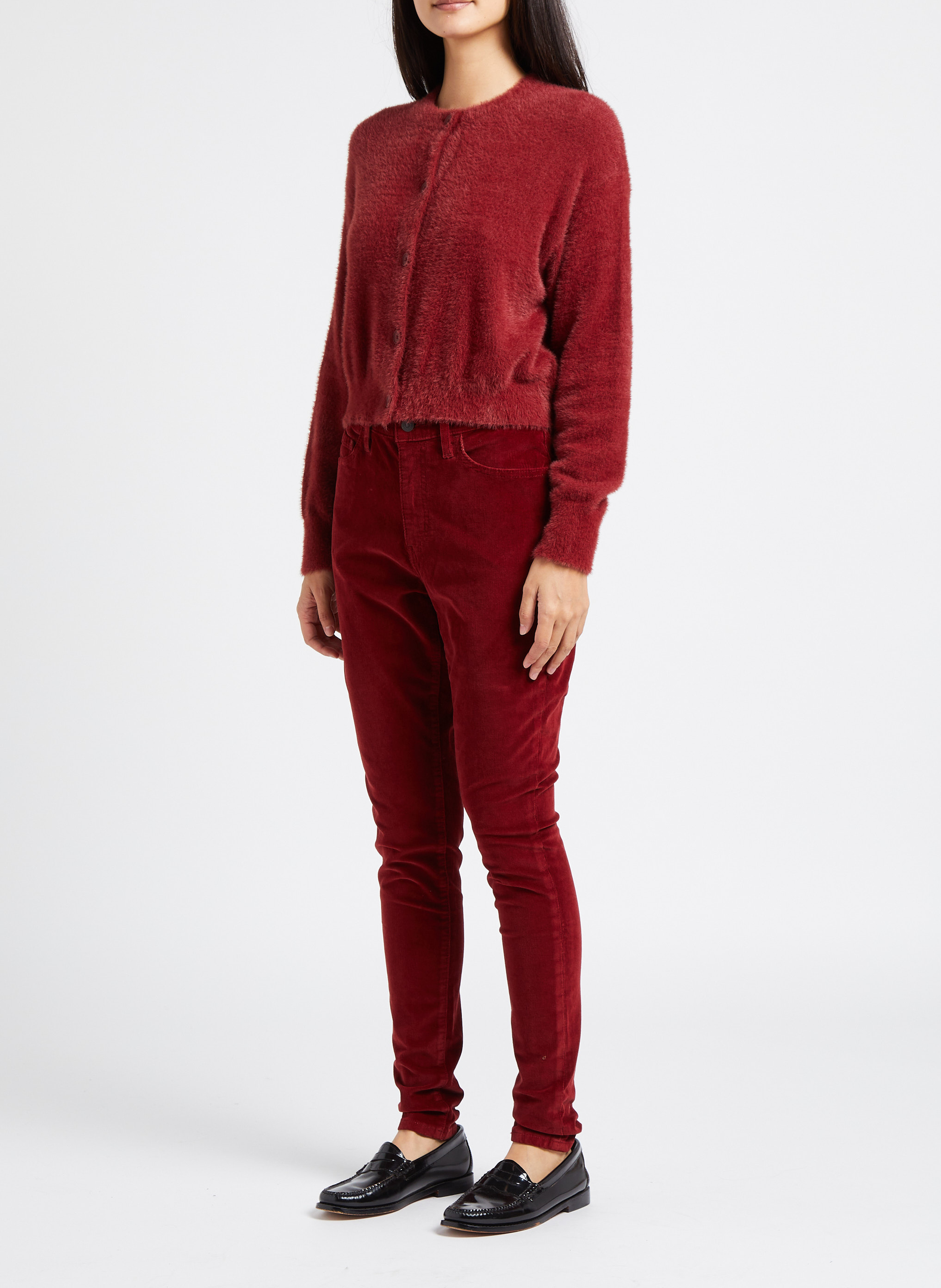 Pantalon skinny en velours côtelé LEVI'S Rouge