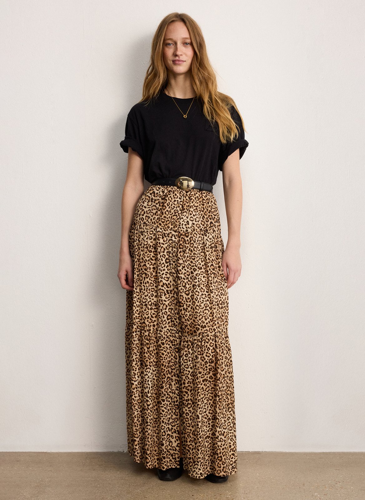 Ausgestellter Maxirock PABLO Beige