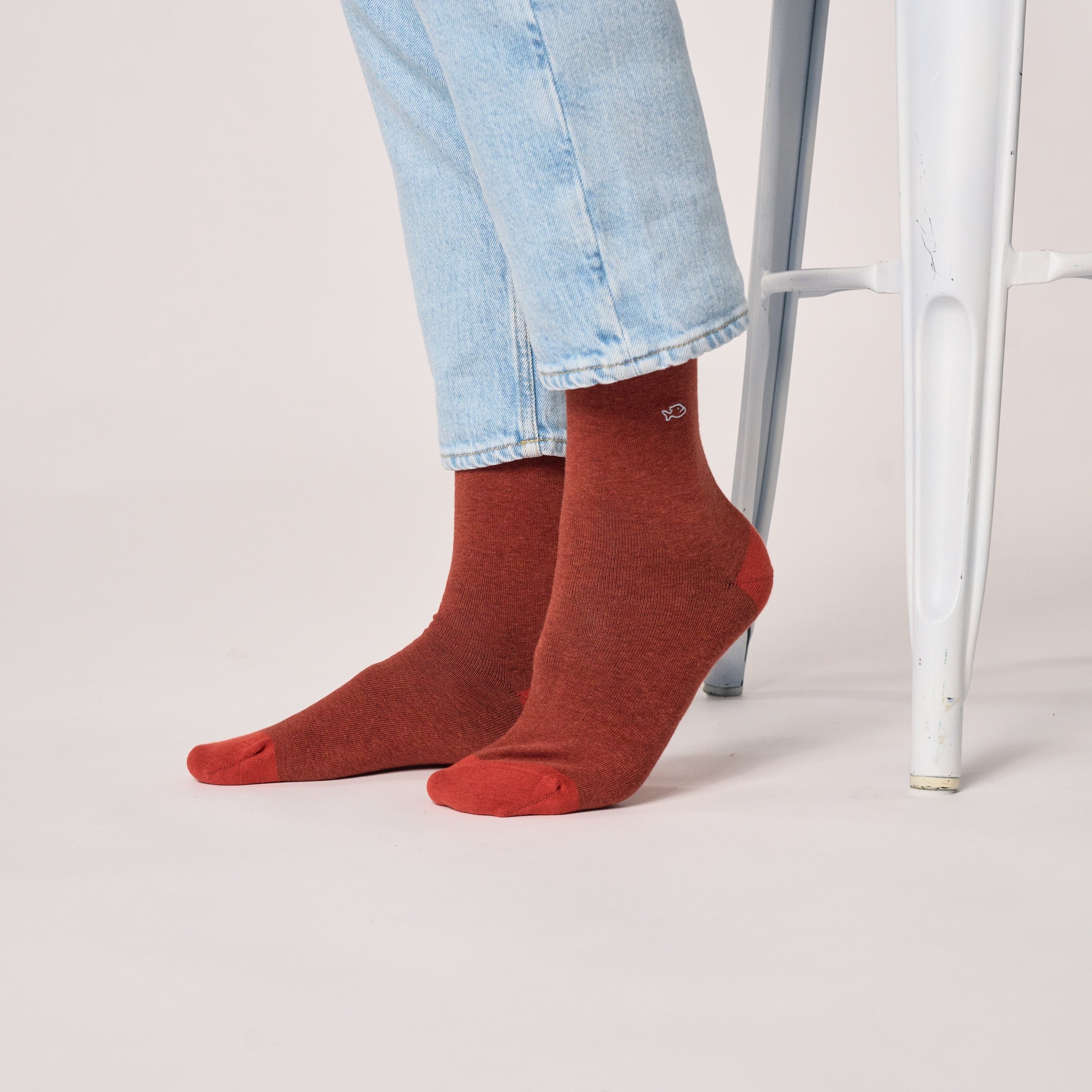 Combed cotton plain socks BILLYBELT Red