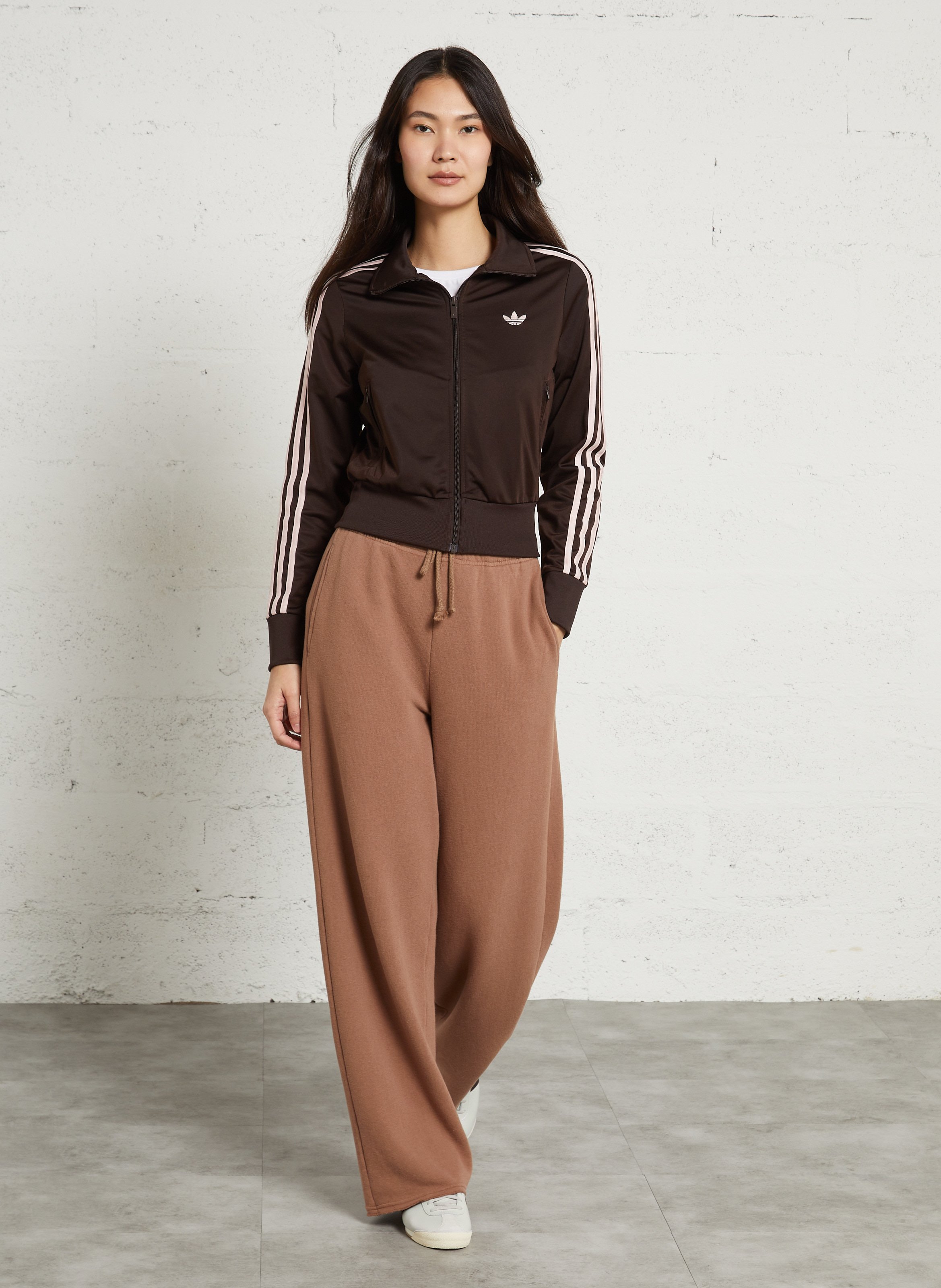 Funnel neck jacket ADIDAS Brown