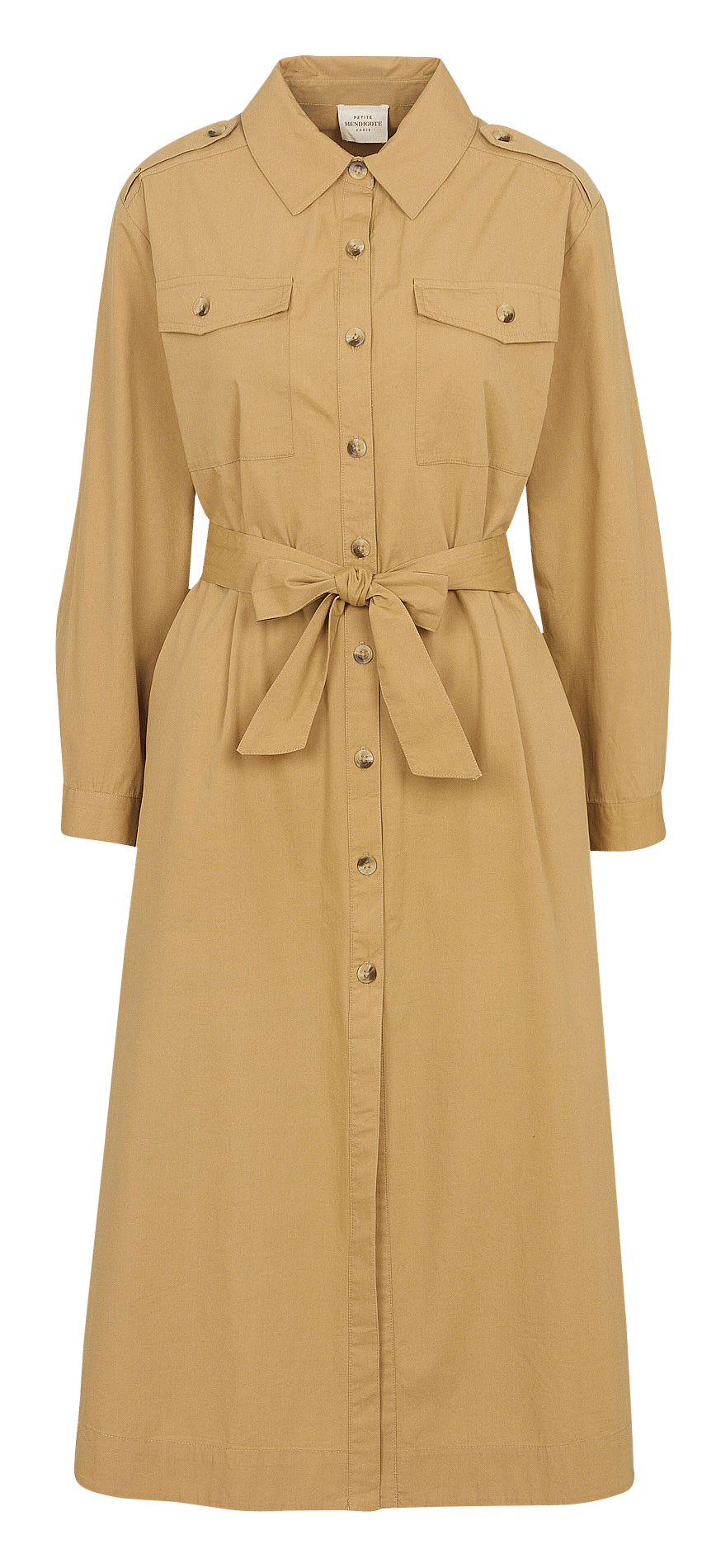 Robe longue boutonnée avec ceinture PETITE MENDIGOTE Marron