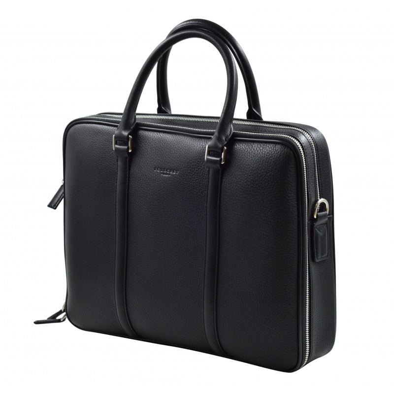 Leather document holder POURCHET Black