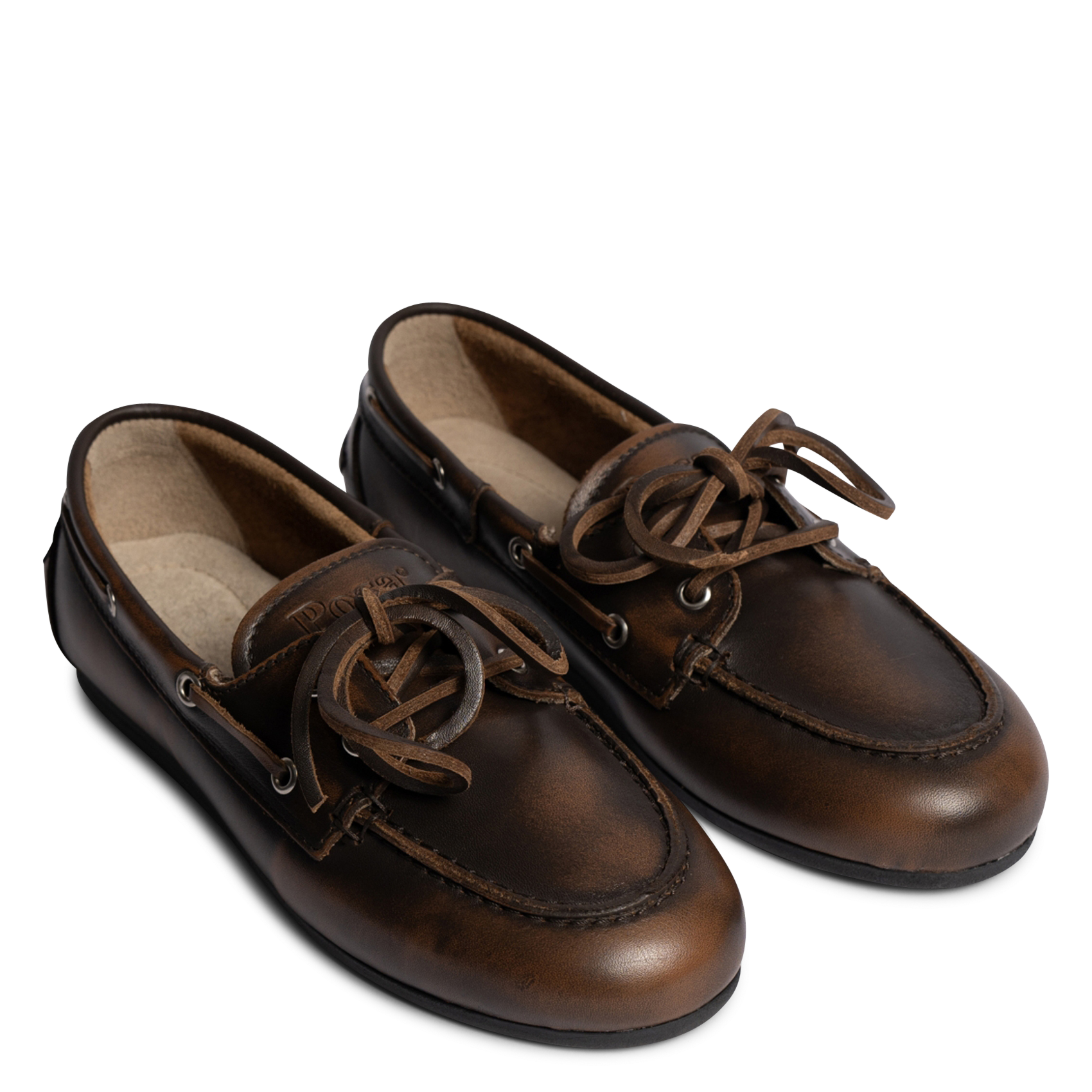 Leather boat shoes POSA Brown