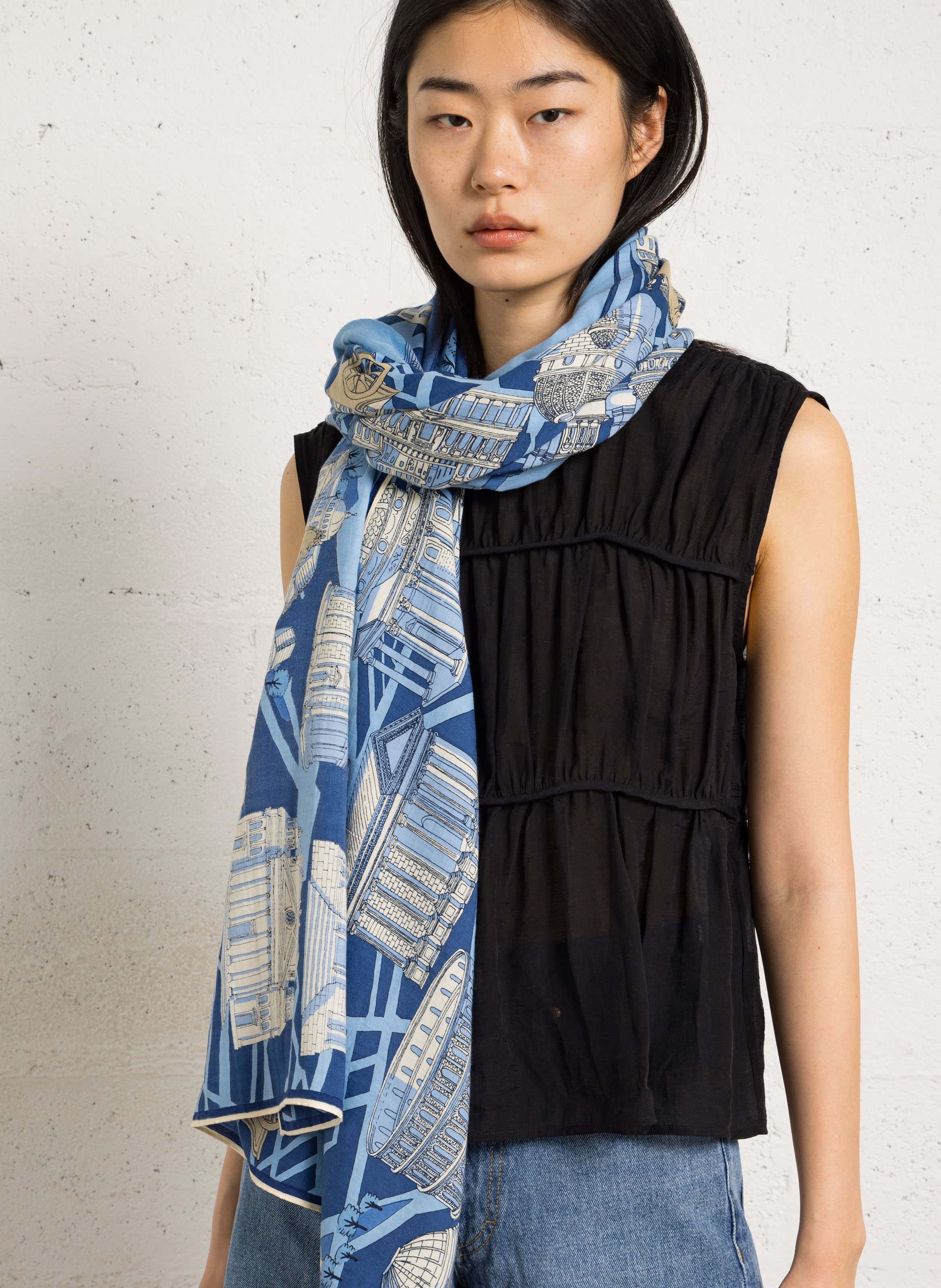 Bedruckter Foulard aus Baumwolle und Seide INOUI EDITIONS