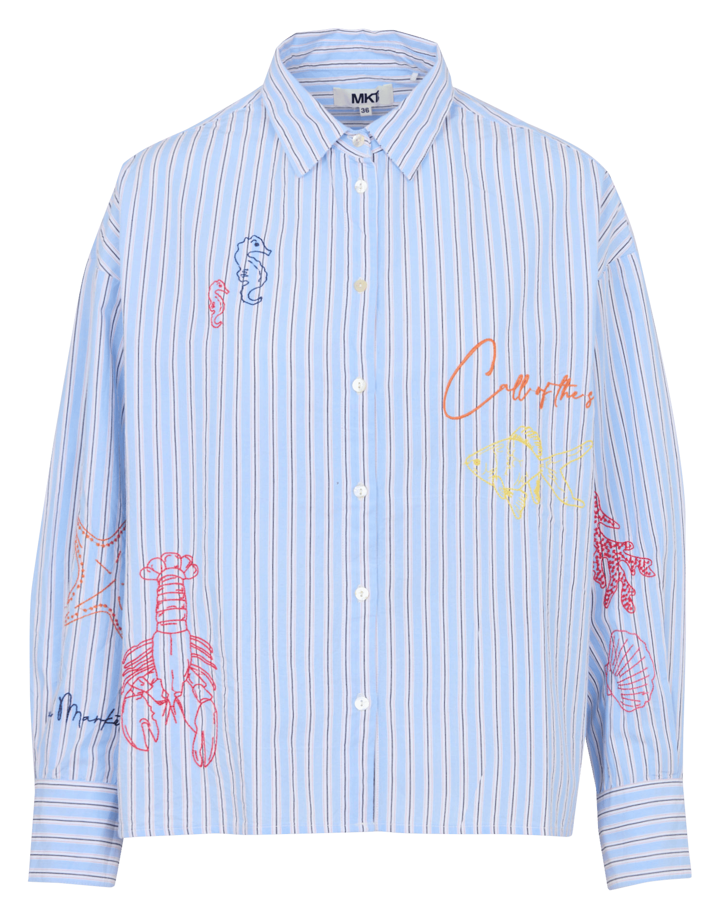 Blouse met klassieke kraag MKT Blauw