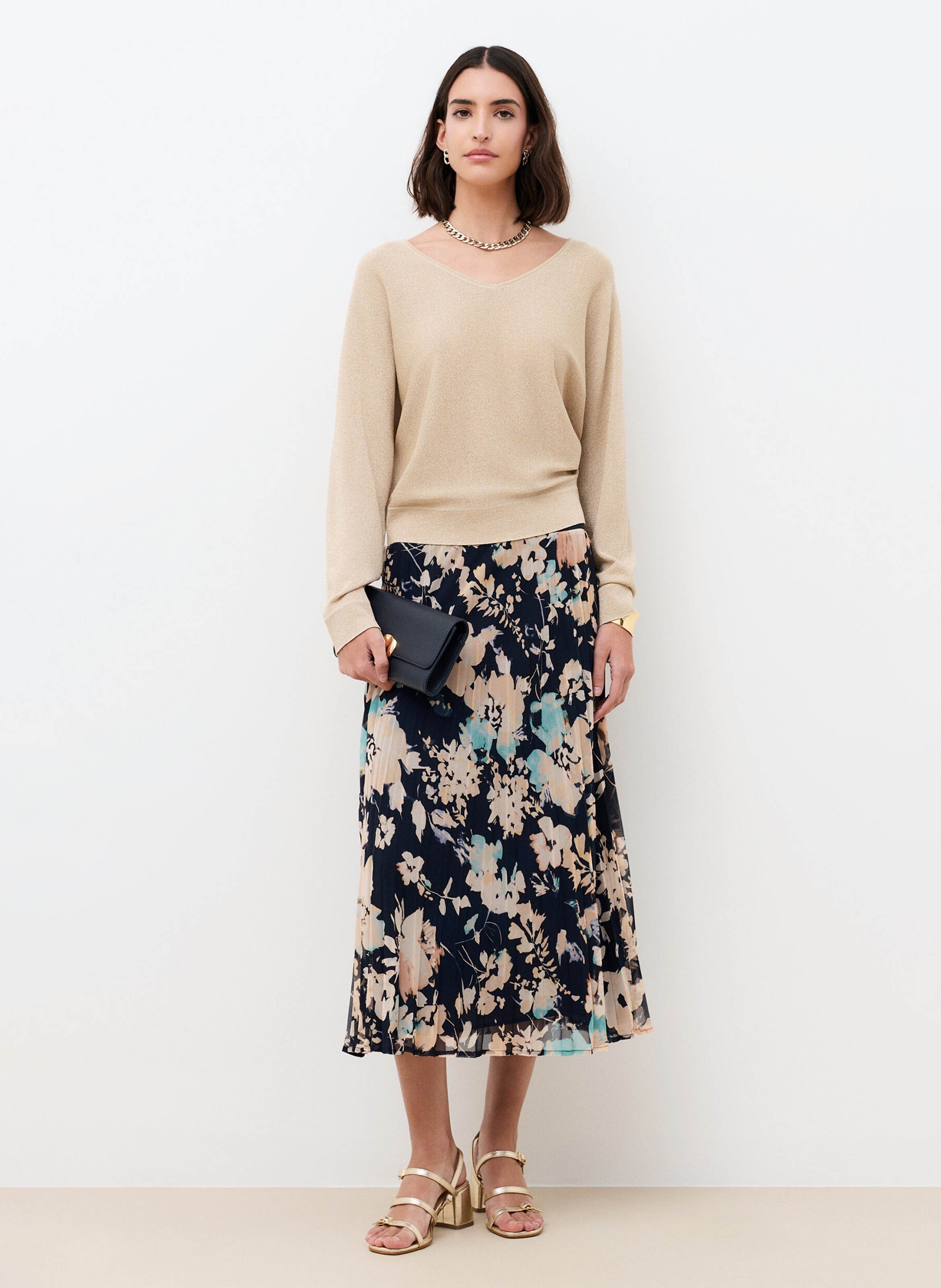 Pull col V  CAROLL Beige