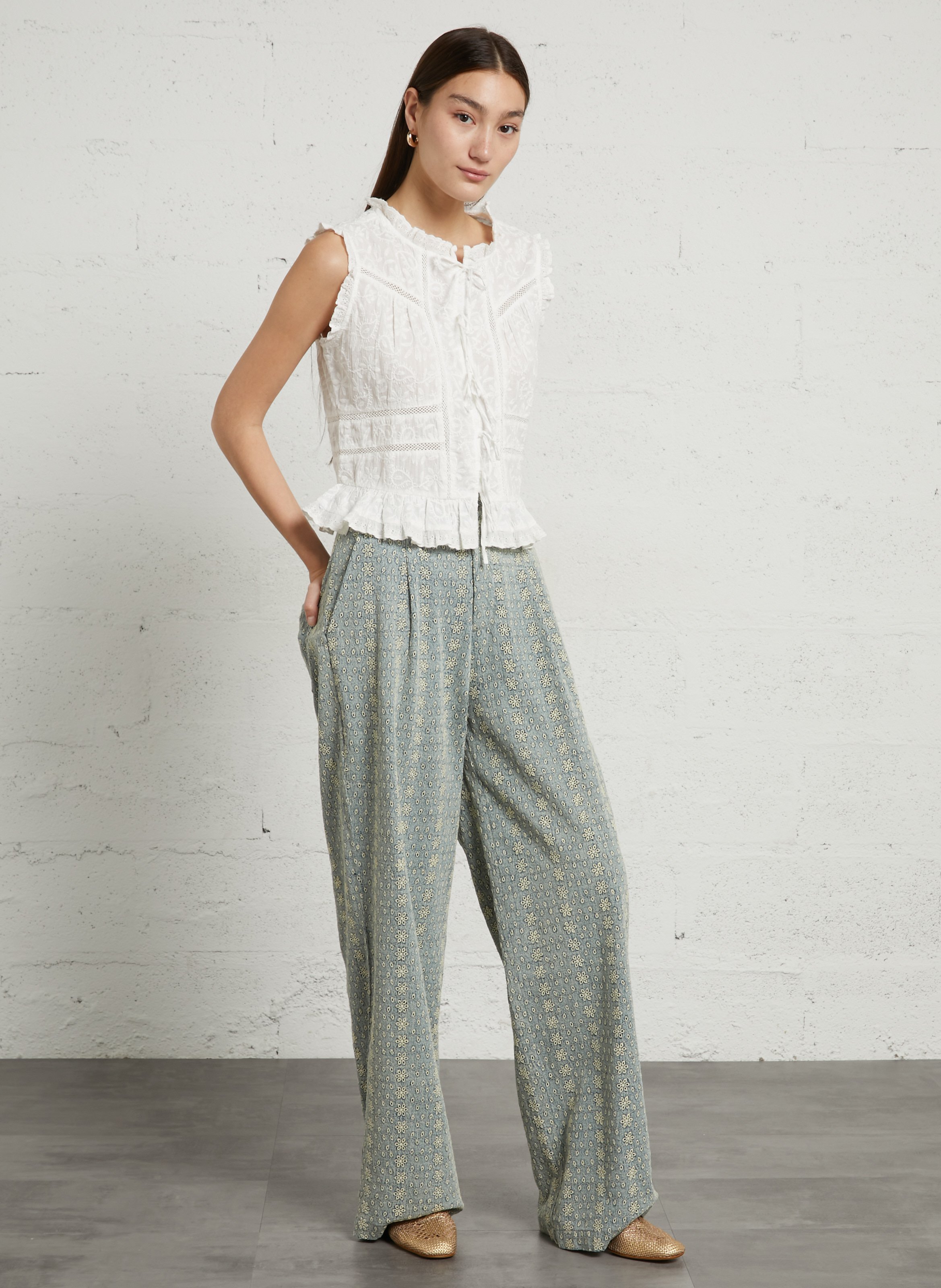 Escarpins slingback en cuir REQINS Doré