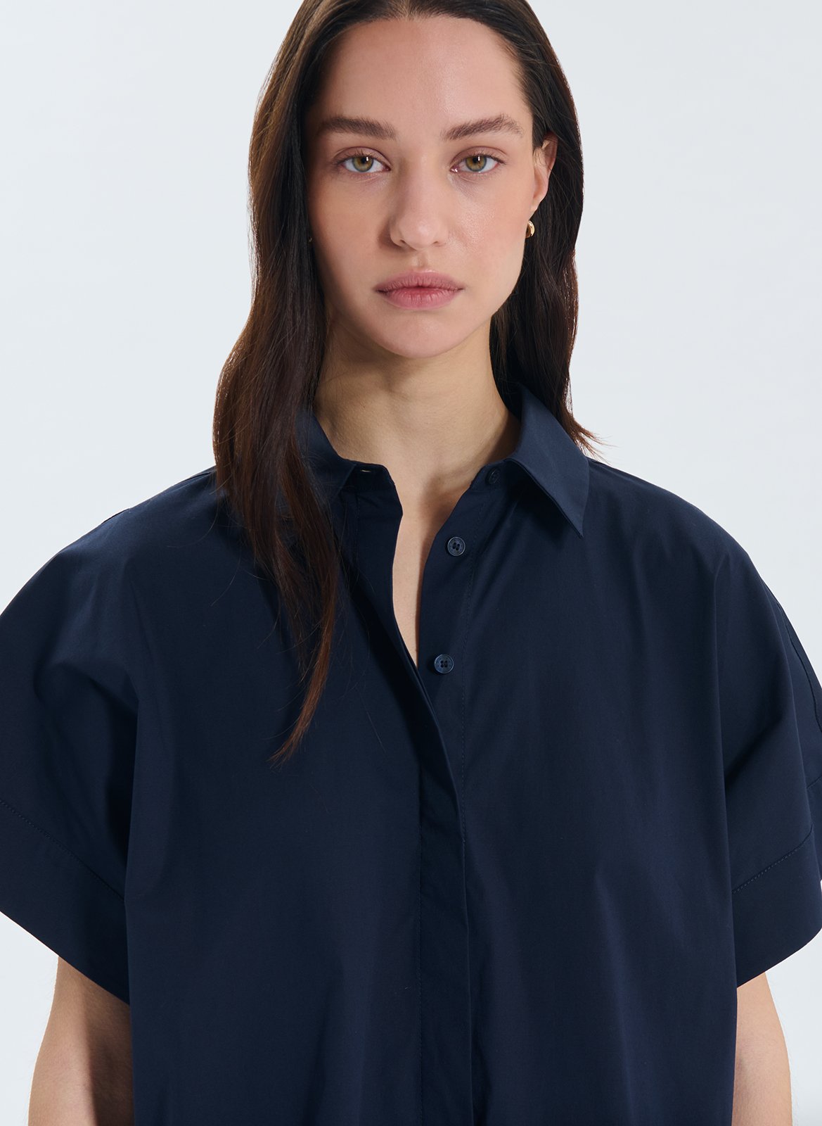 Chemise col classique en coton mélangé ZAPA Bleu