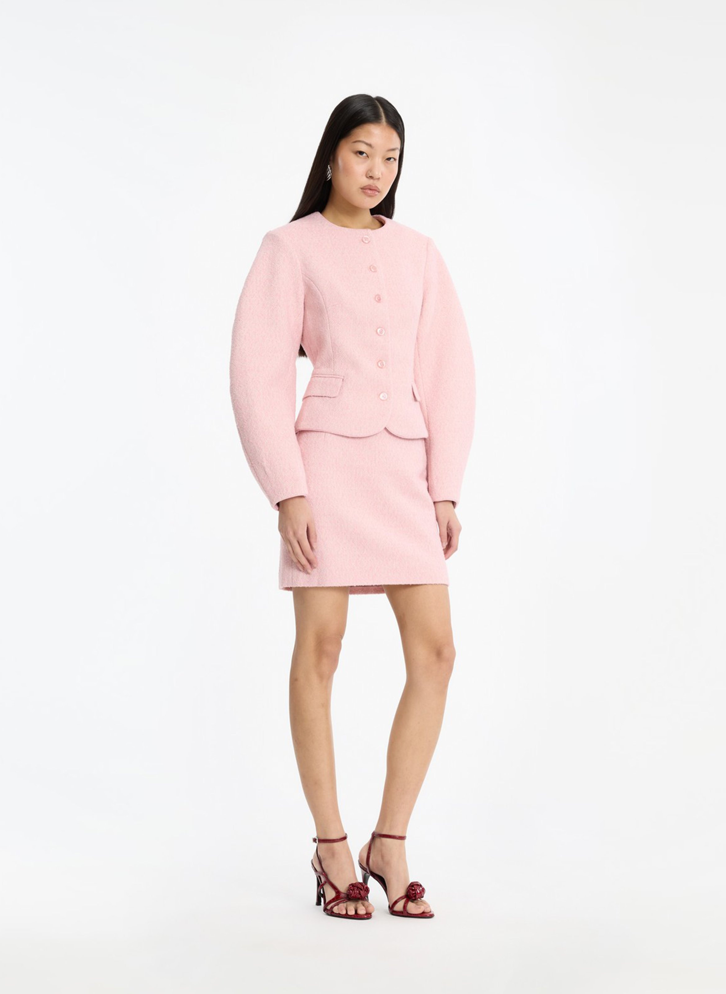 Veste cintrée à manches larges unie ROTATE Rose