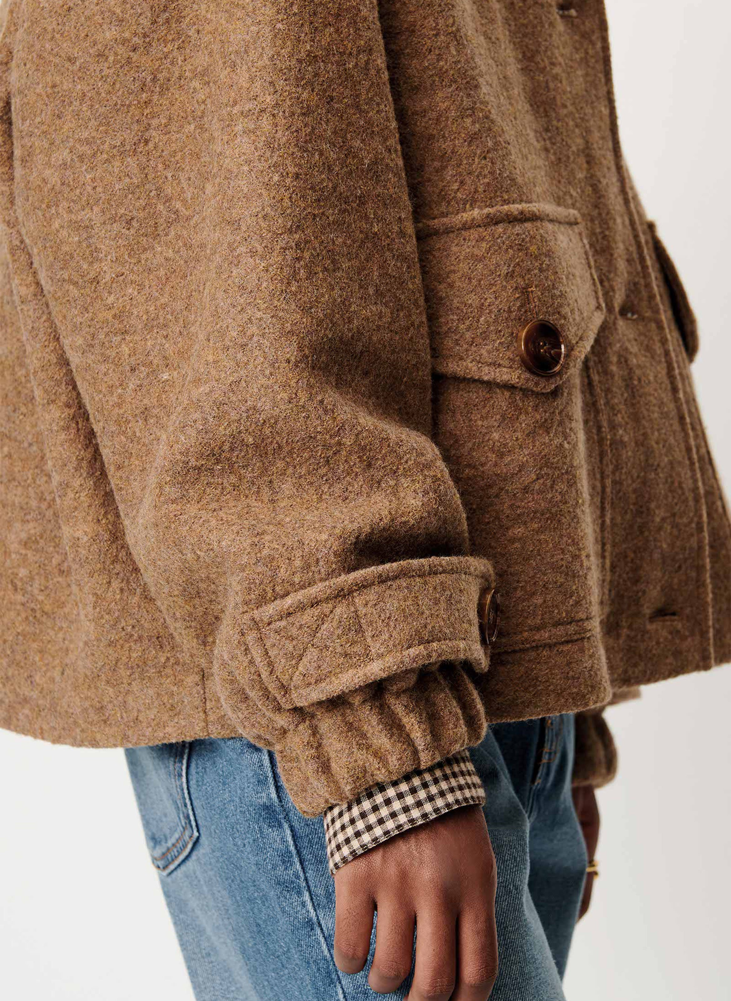 Plain oversized wool coat SESSUN Beige