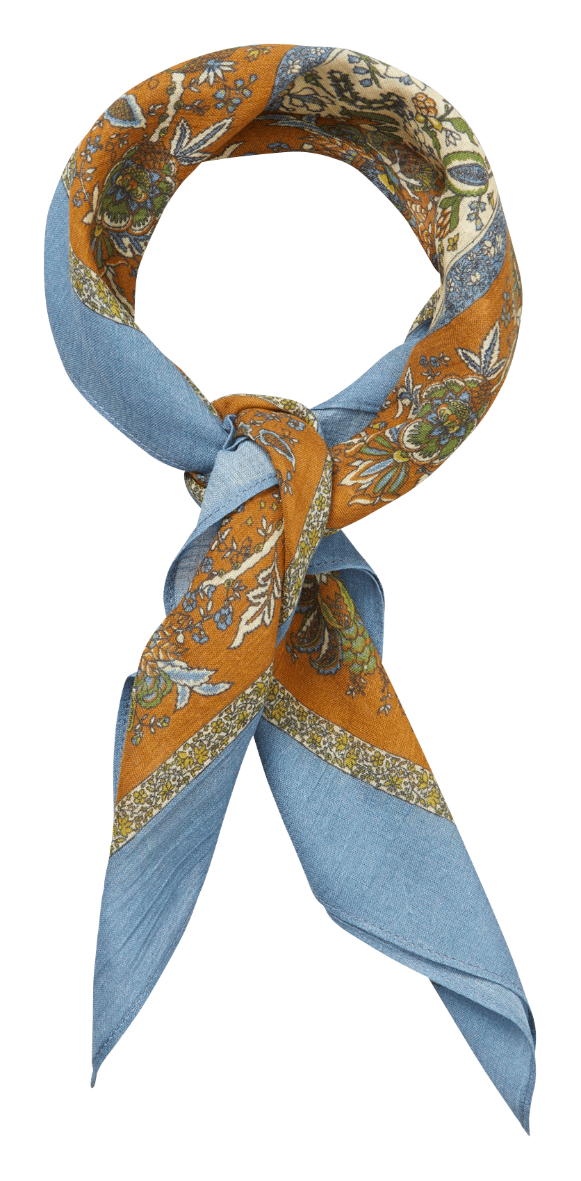 Foulard carré imprimé en coton BECKSONDERGAARD Bleu