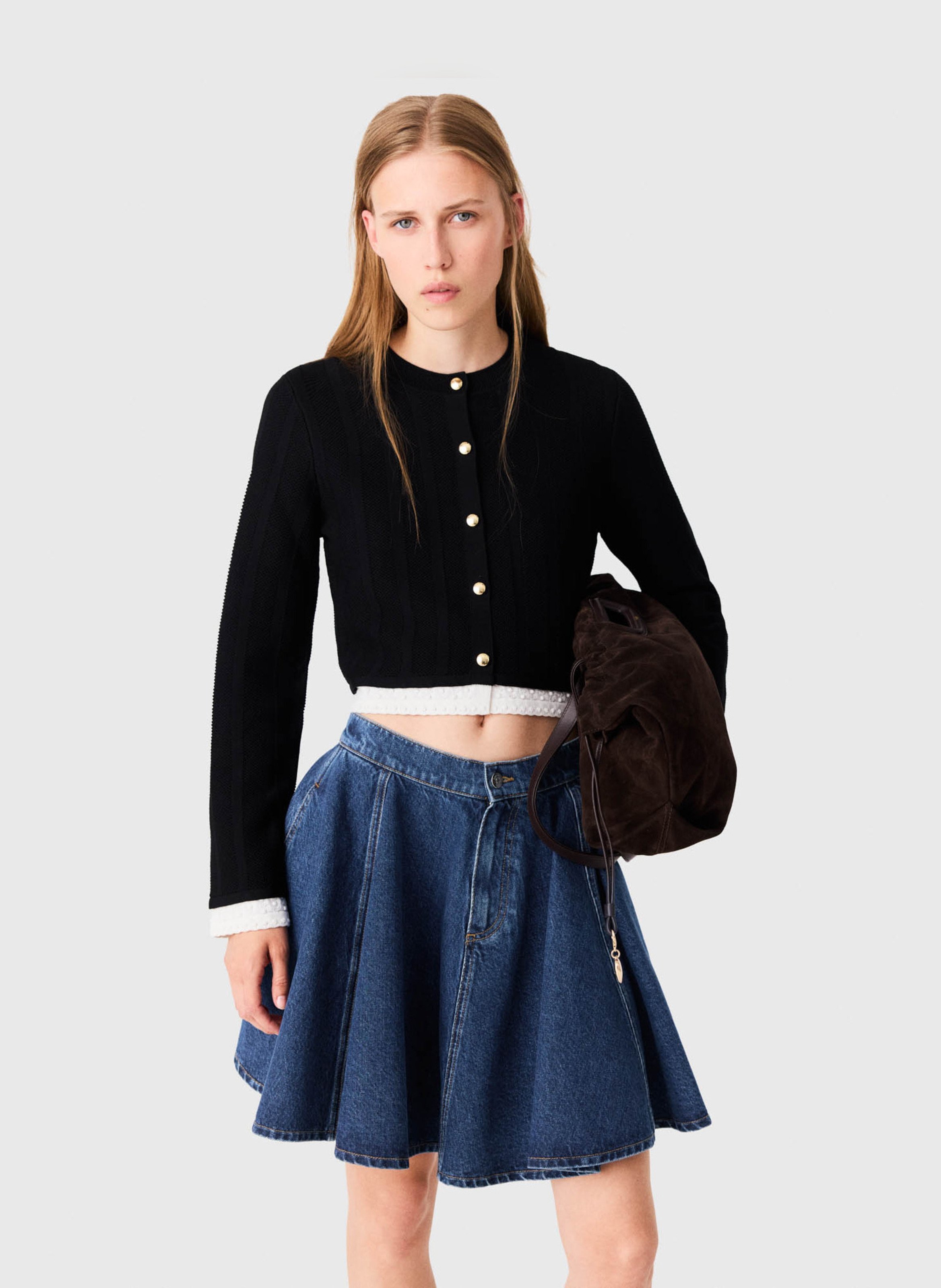 Rechte cardigan met ronde hals MAJE Zwart