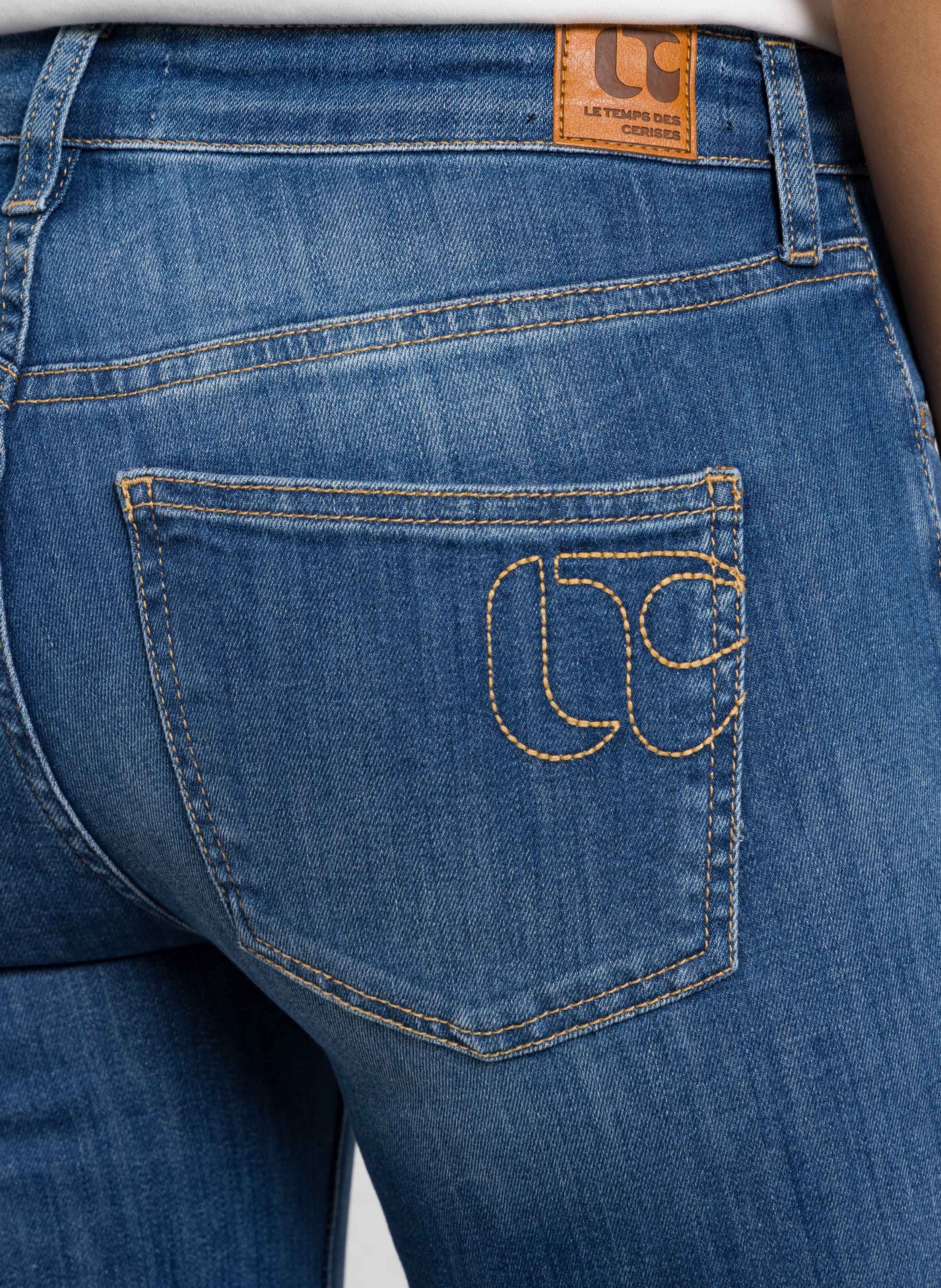 Flare jeans uni LE TEMPS DES CERISES Blauw