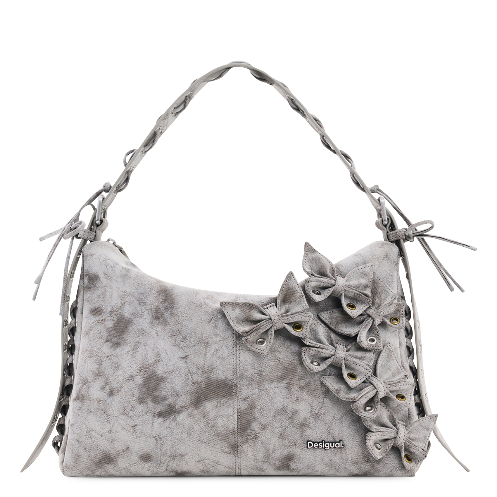 Sac bandoulière zippé à fleurs DESIGUAL Noir