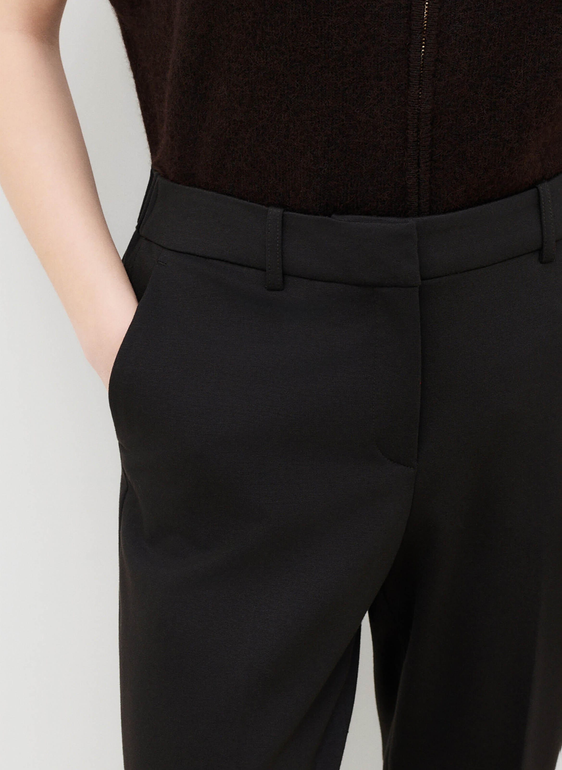 High-waisted straight-leg pants | Brown CAROLL Women