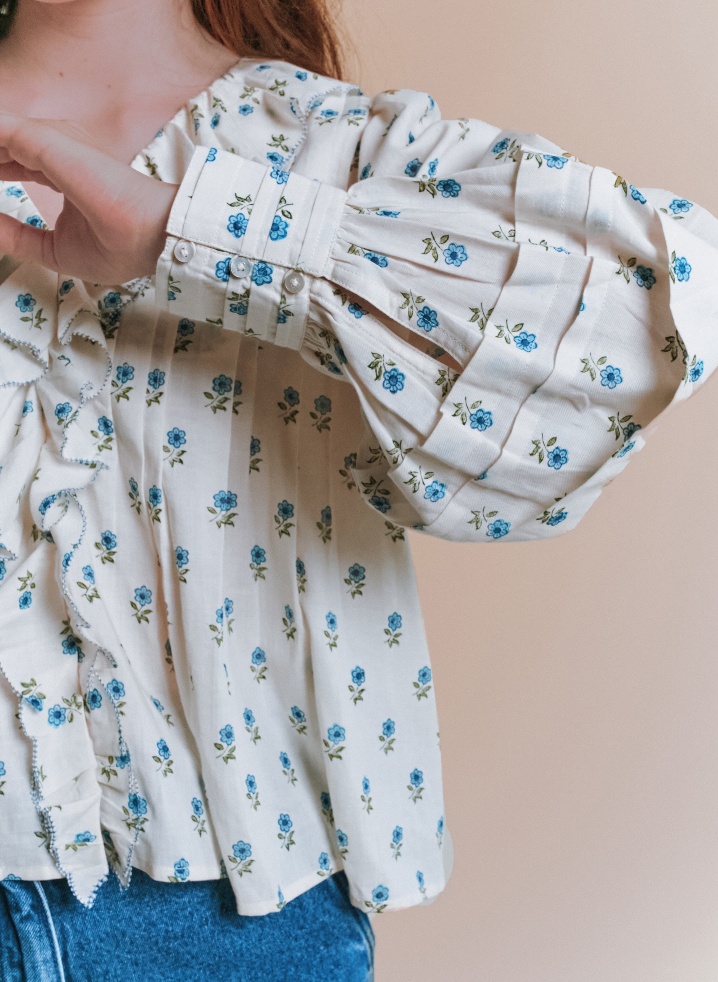 Bluse mit V-Ausschnitt aus Bio-Baumwolle EMILE ET IDA Weiss