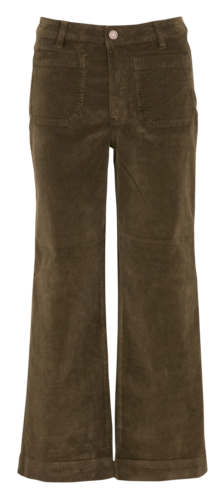 Rechte corduroy broek van gemengd katoen MKT Kaki