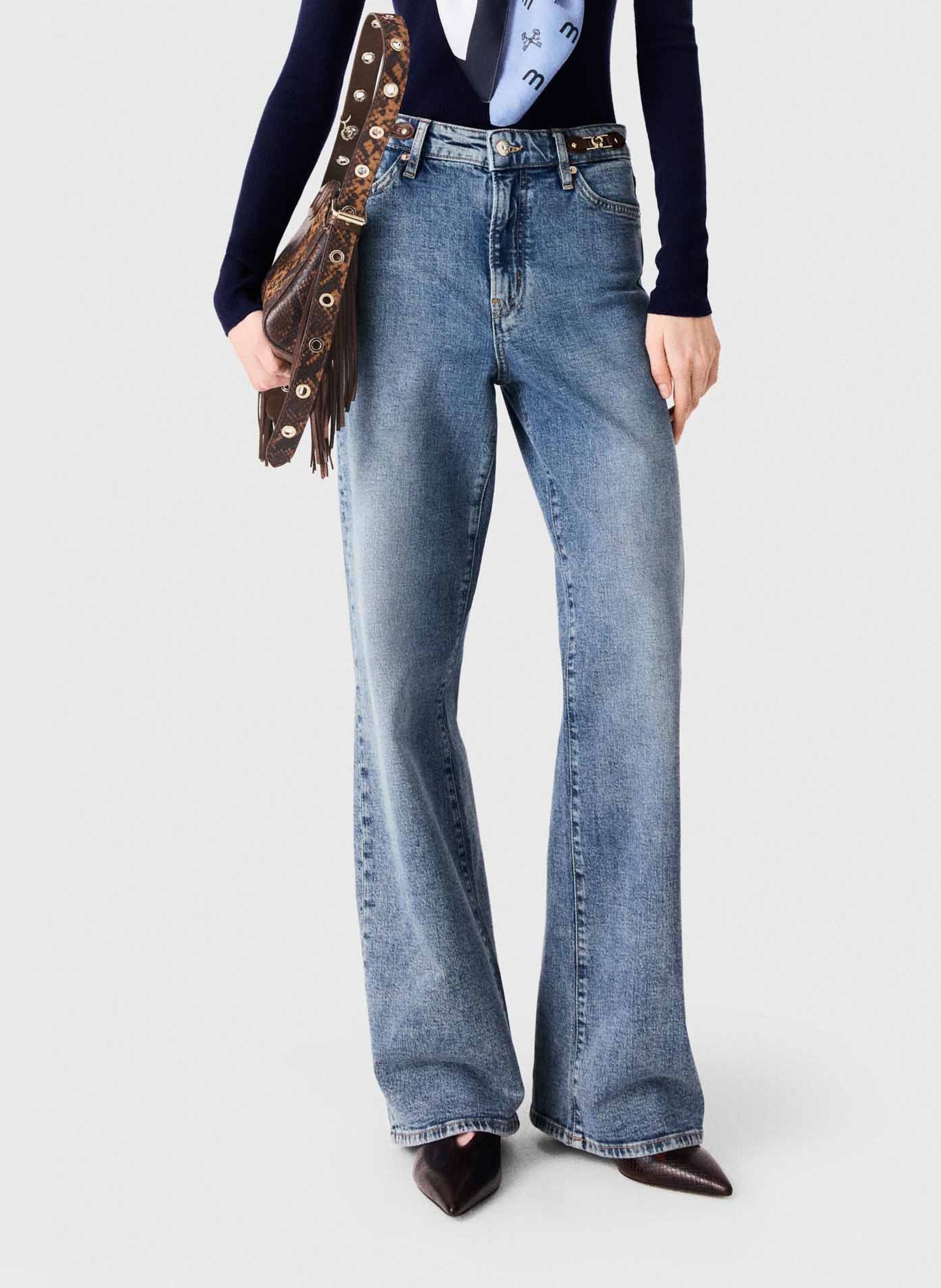Jean droit en coton MAJE Bleu