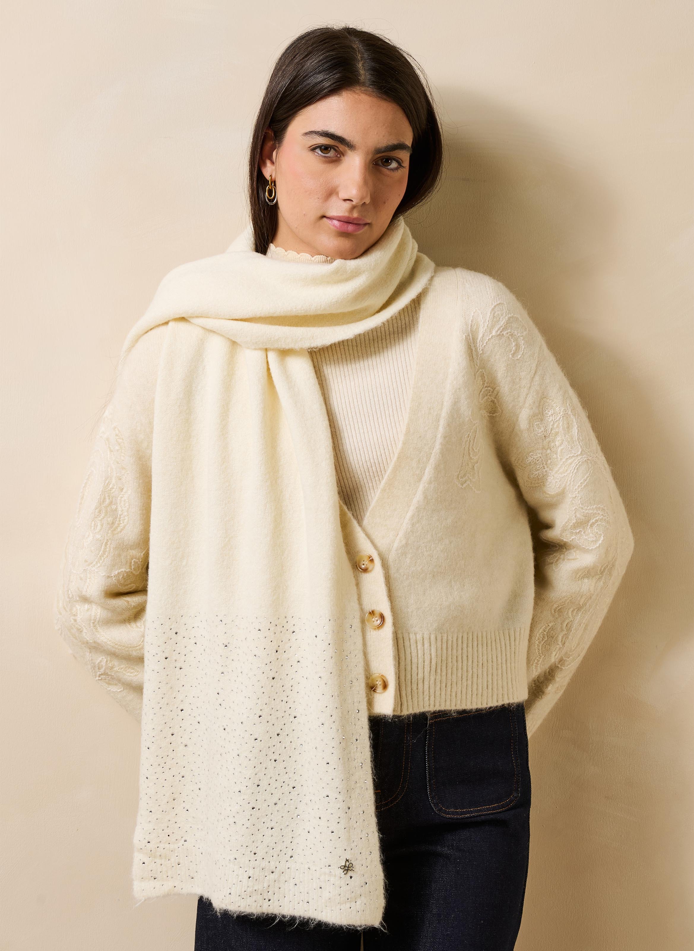 Echarpe avec strass | Blanc LA FEE MARABOUTEE Femme