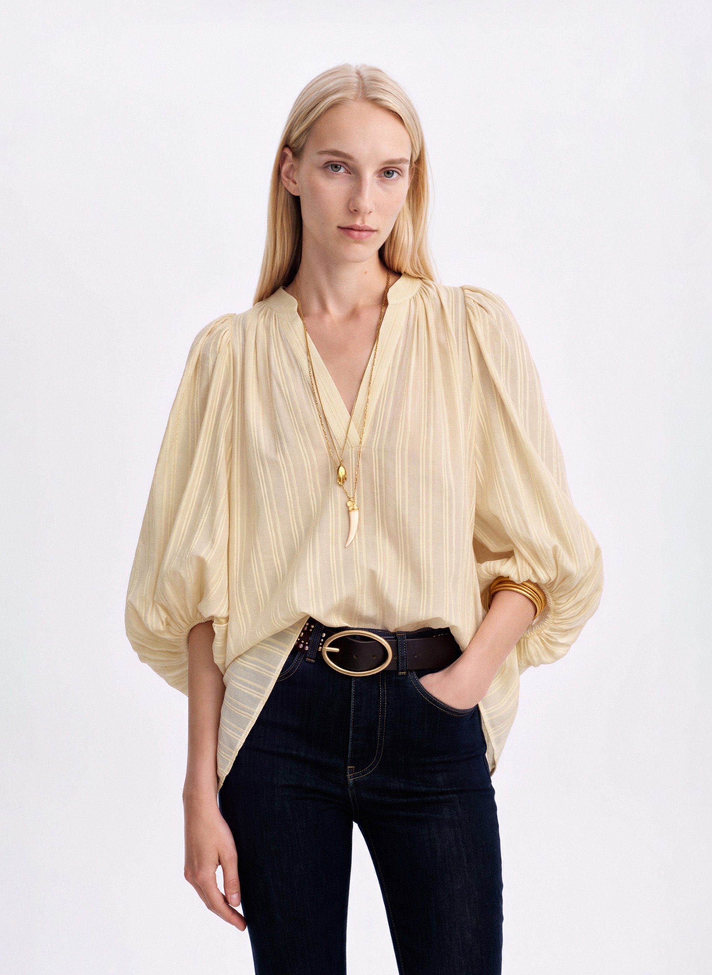 Blouse col V en coton VANESSA BRUNO