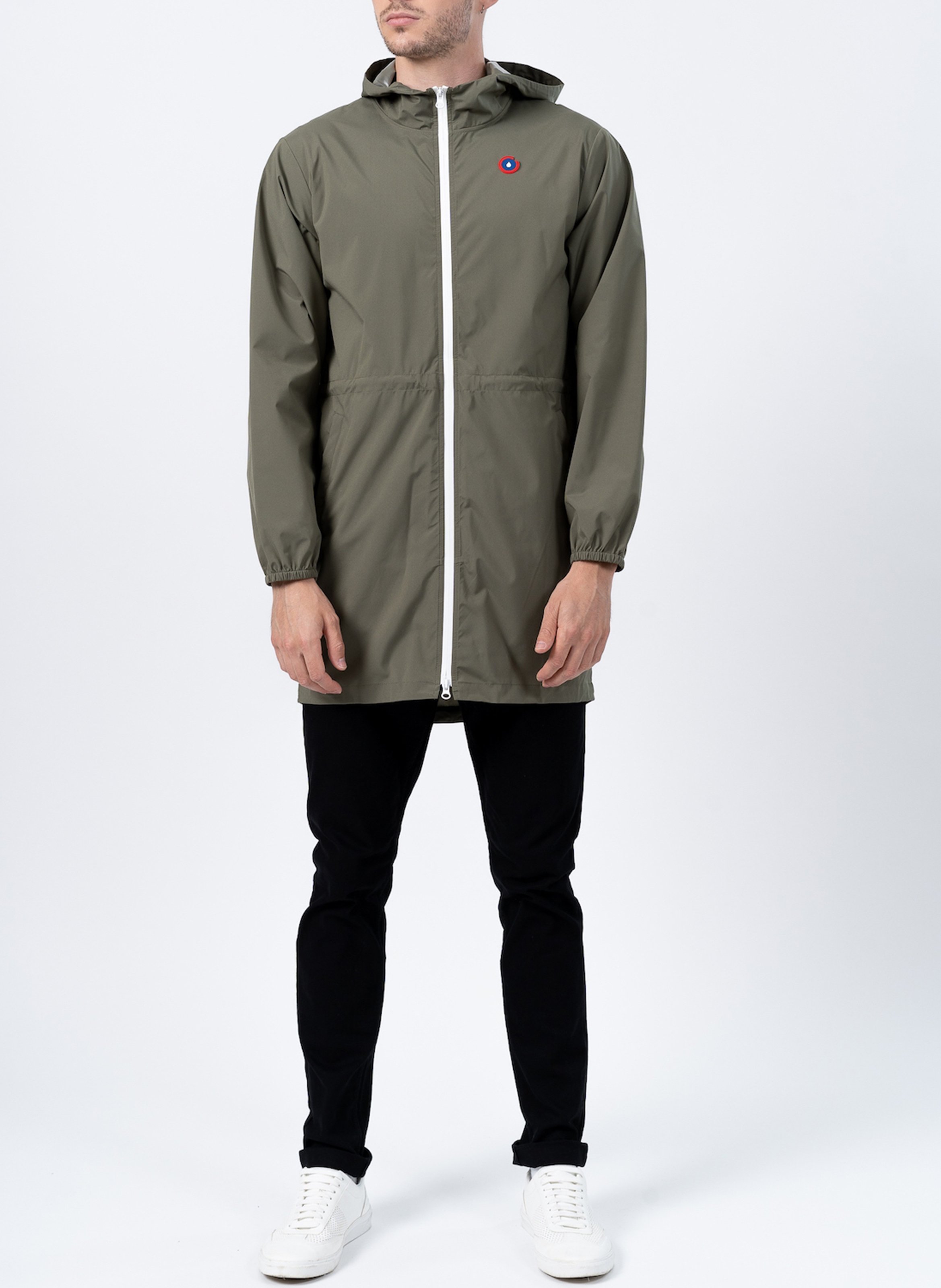 Imperméable long à capuche convertible FLOTTE Vert