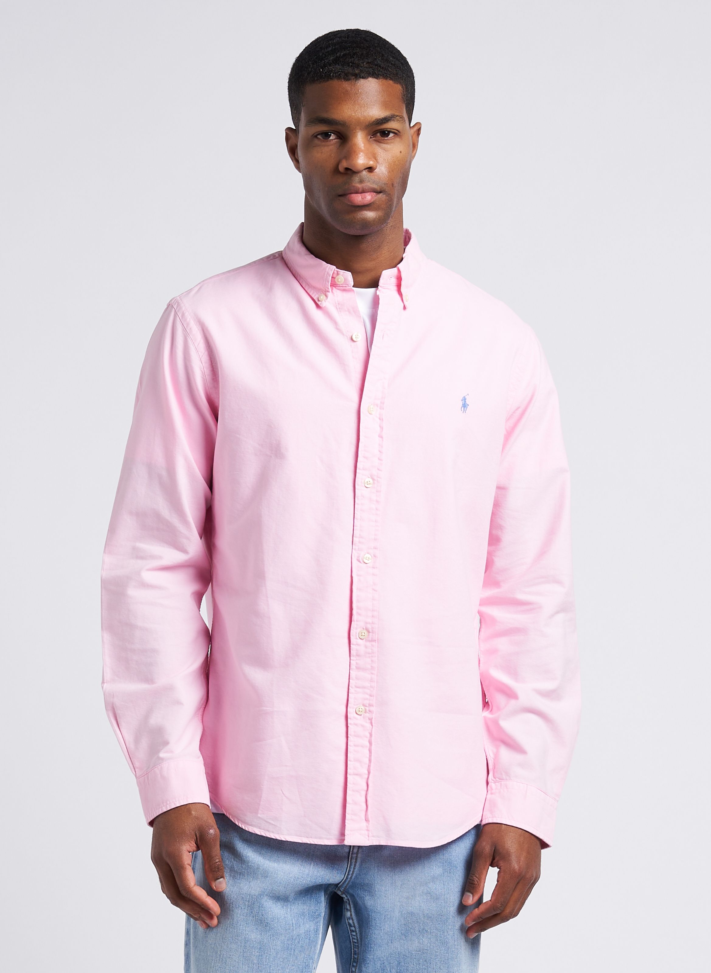 Pink ralph lauren store polo button down shirts