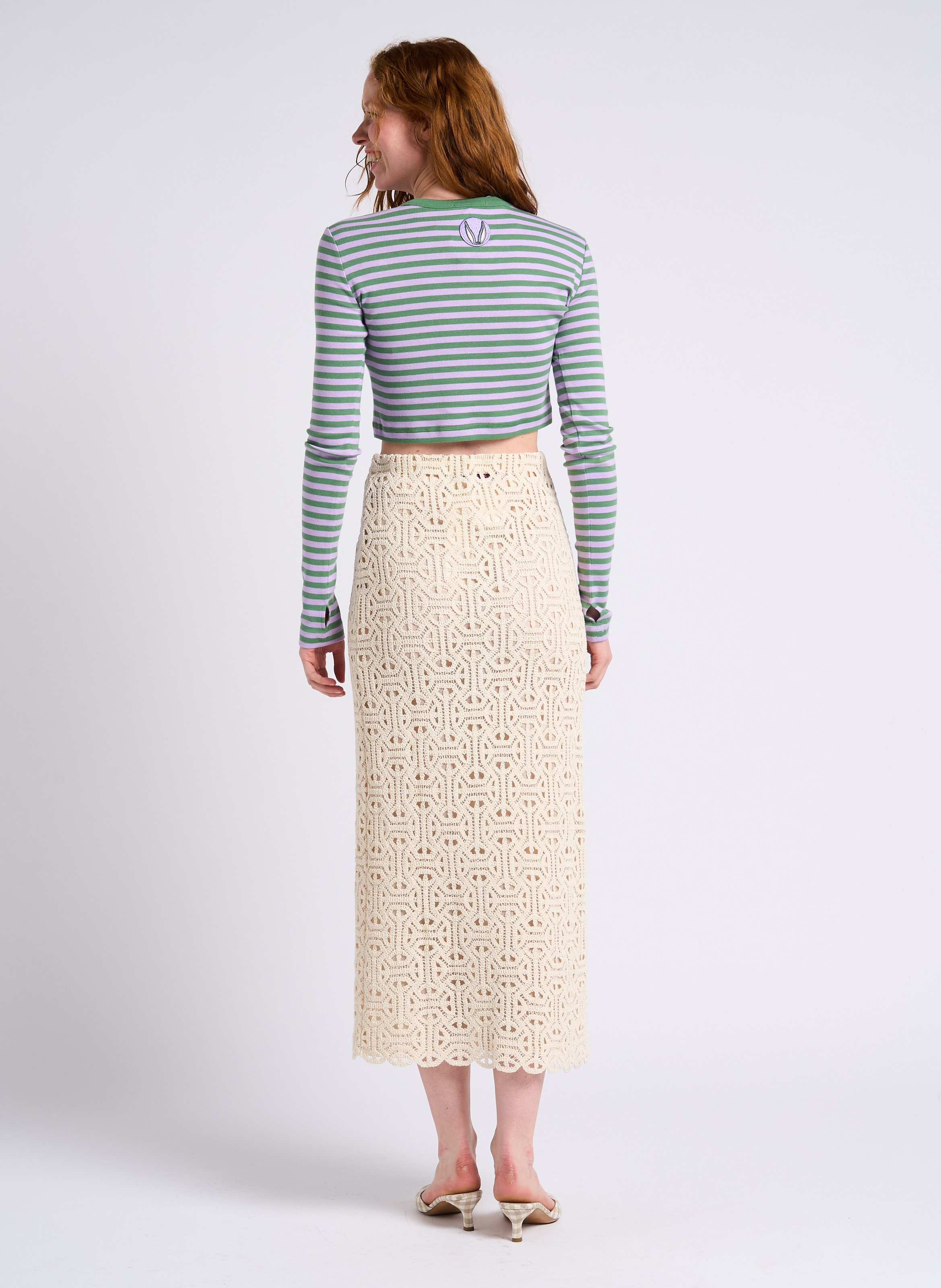 Tee-shirt court rayé en coton MAX&amp;CO. x LOONEY TOONS MAX&amp;Co. Vert