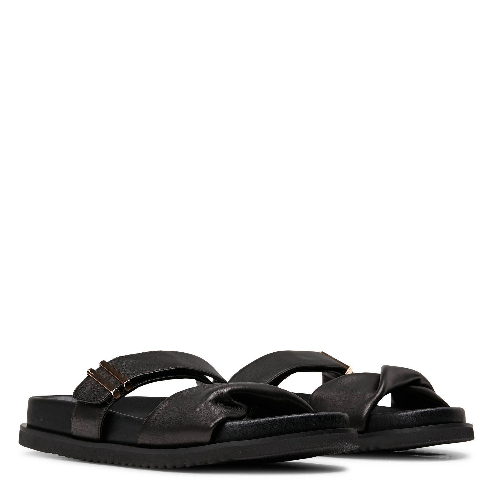 Mules plates en cuir d&#039;agneau  MI/MAI Noir