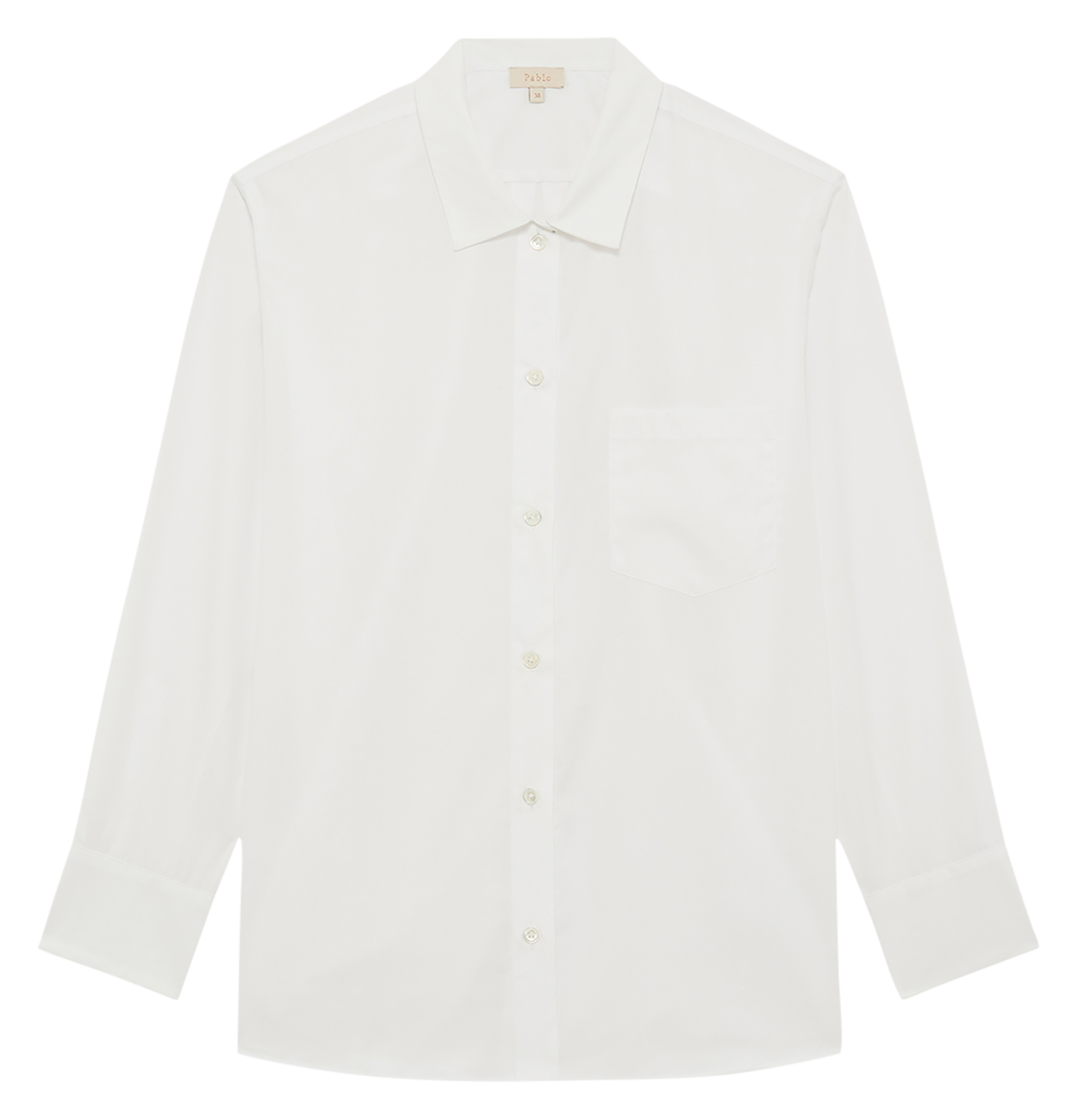 Chemise col classique en coton PABLO Blanc