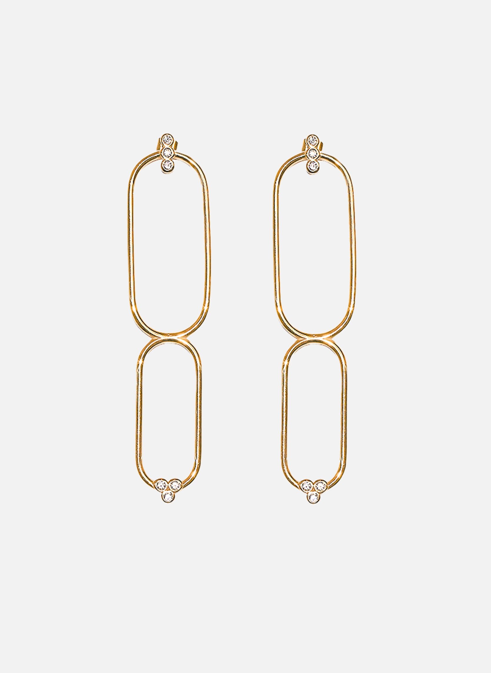 Prometheus hanging earrings PROMETHEE Oxyde de zirconium blanc
