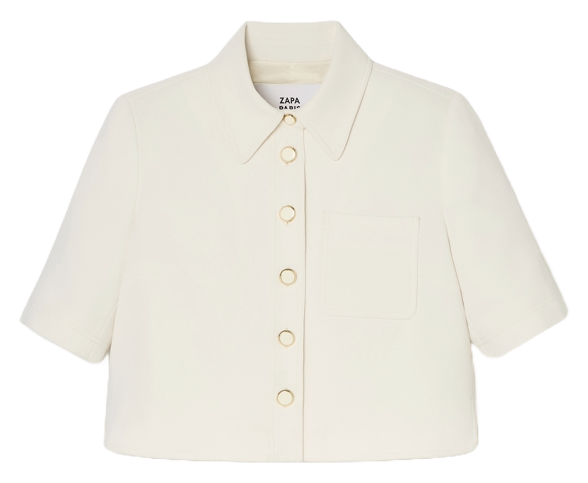 Straight shirt in mixed recycled fibers Ecru Zapa Women