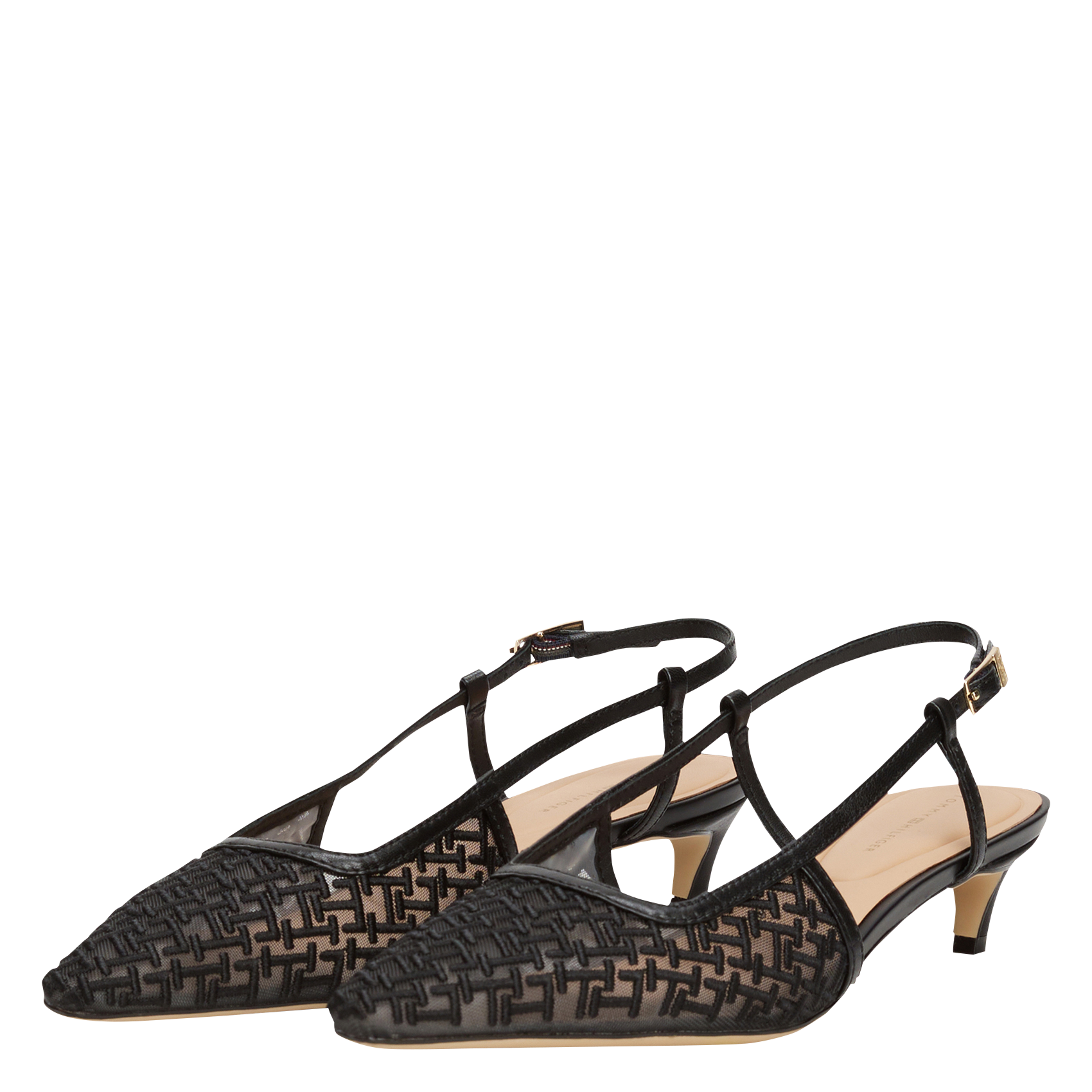 Monogram knit slingbacks TOMMY HILFIGER Black