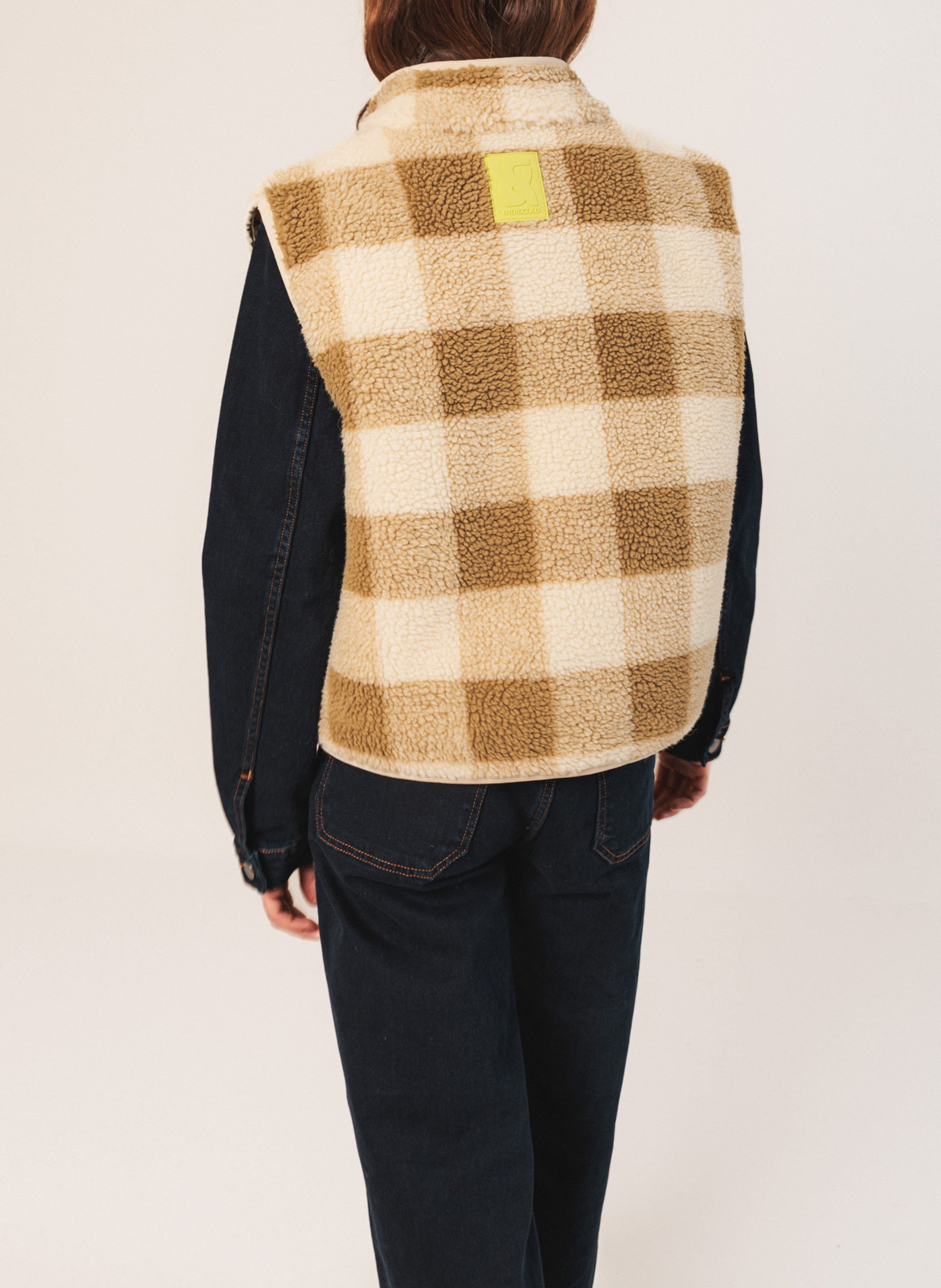 Checked gilet INDI & COLD Green