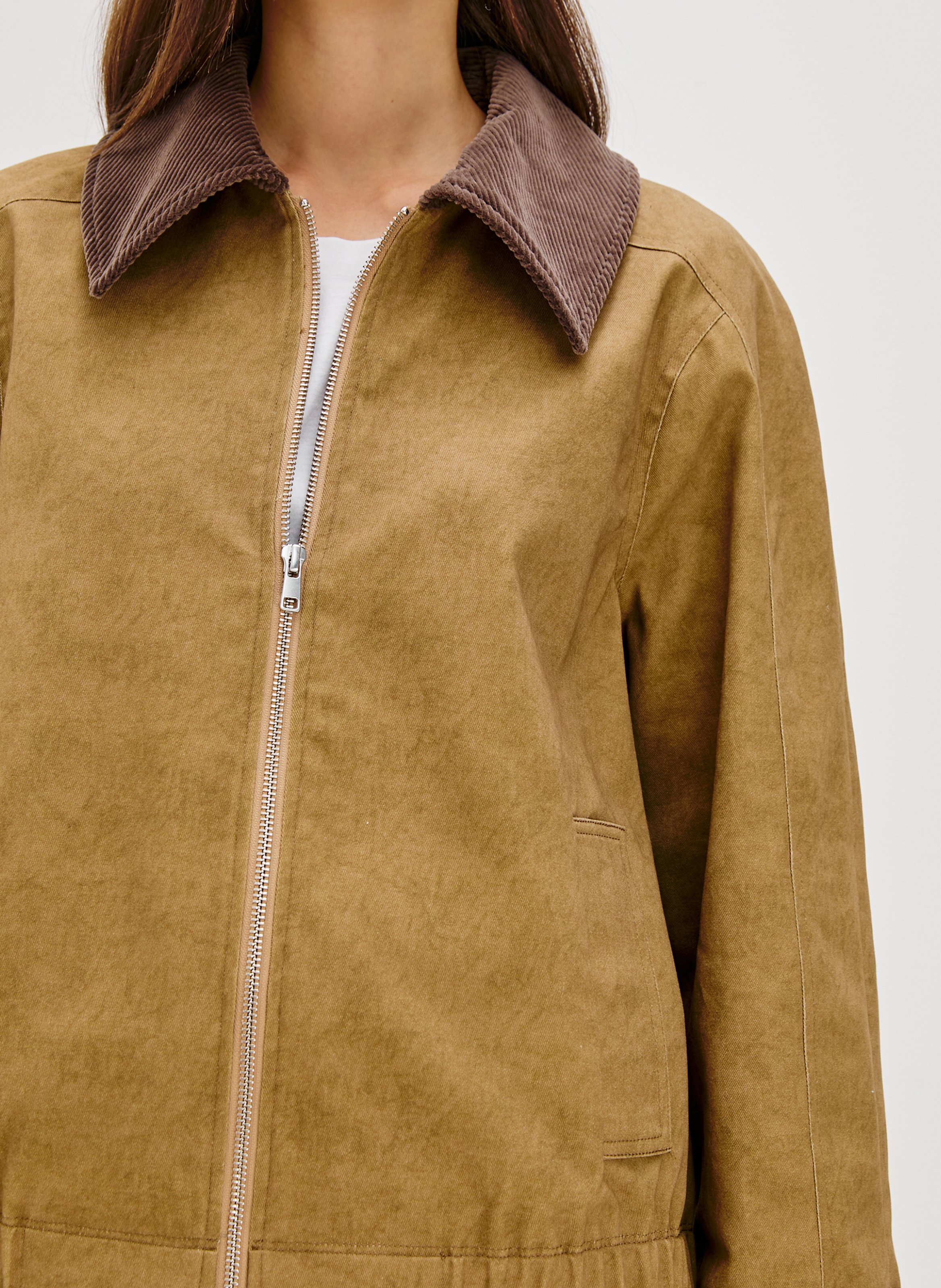 Veste col classique en coton RAILS Beige