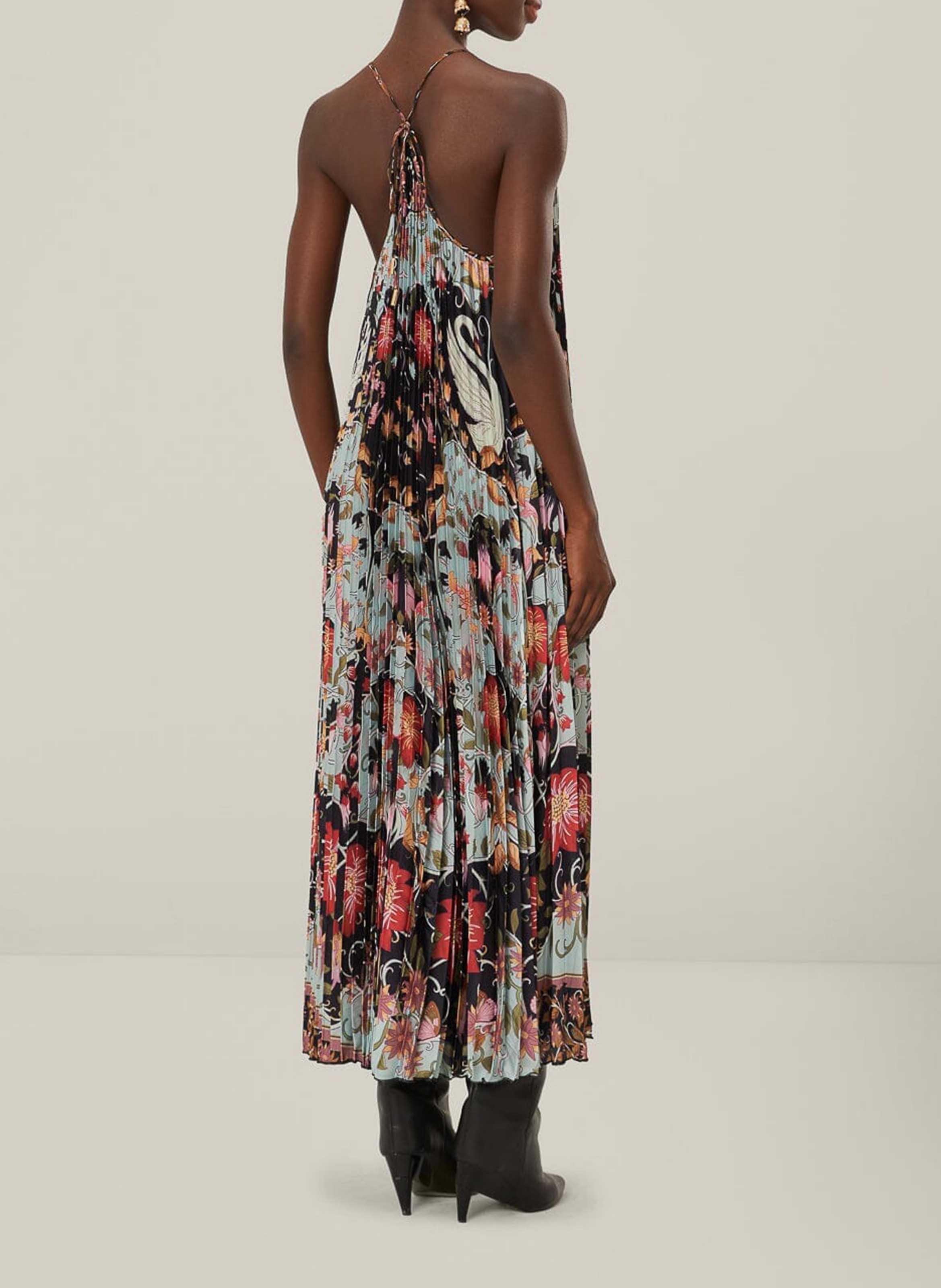 Robe midi col V imprimée FARM RIO Bleu