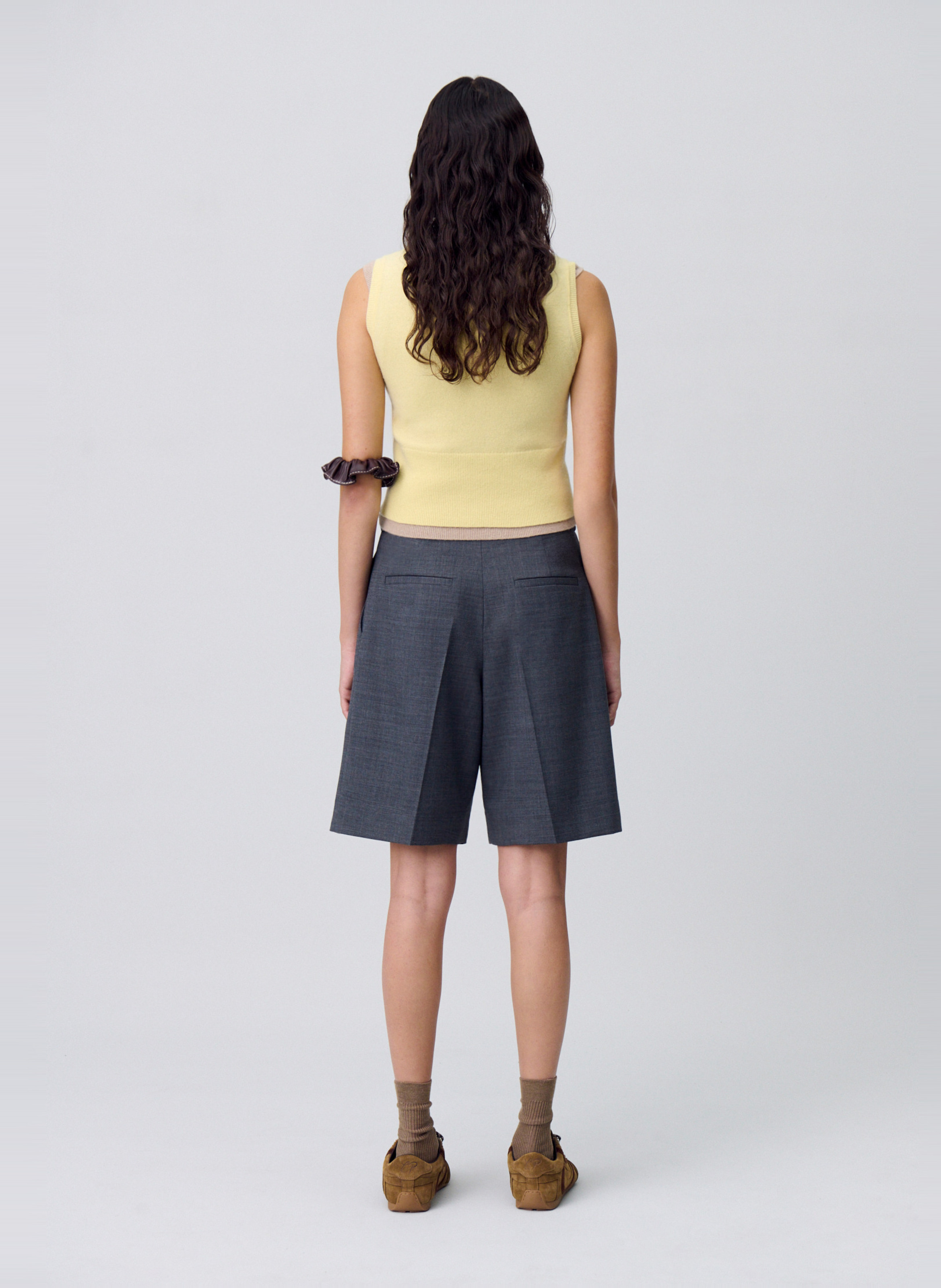 Bermuda large en laine mélangée CLAUDIE PIERLOT Gris