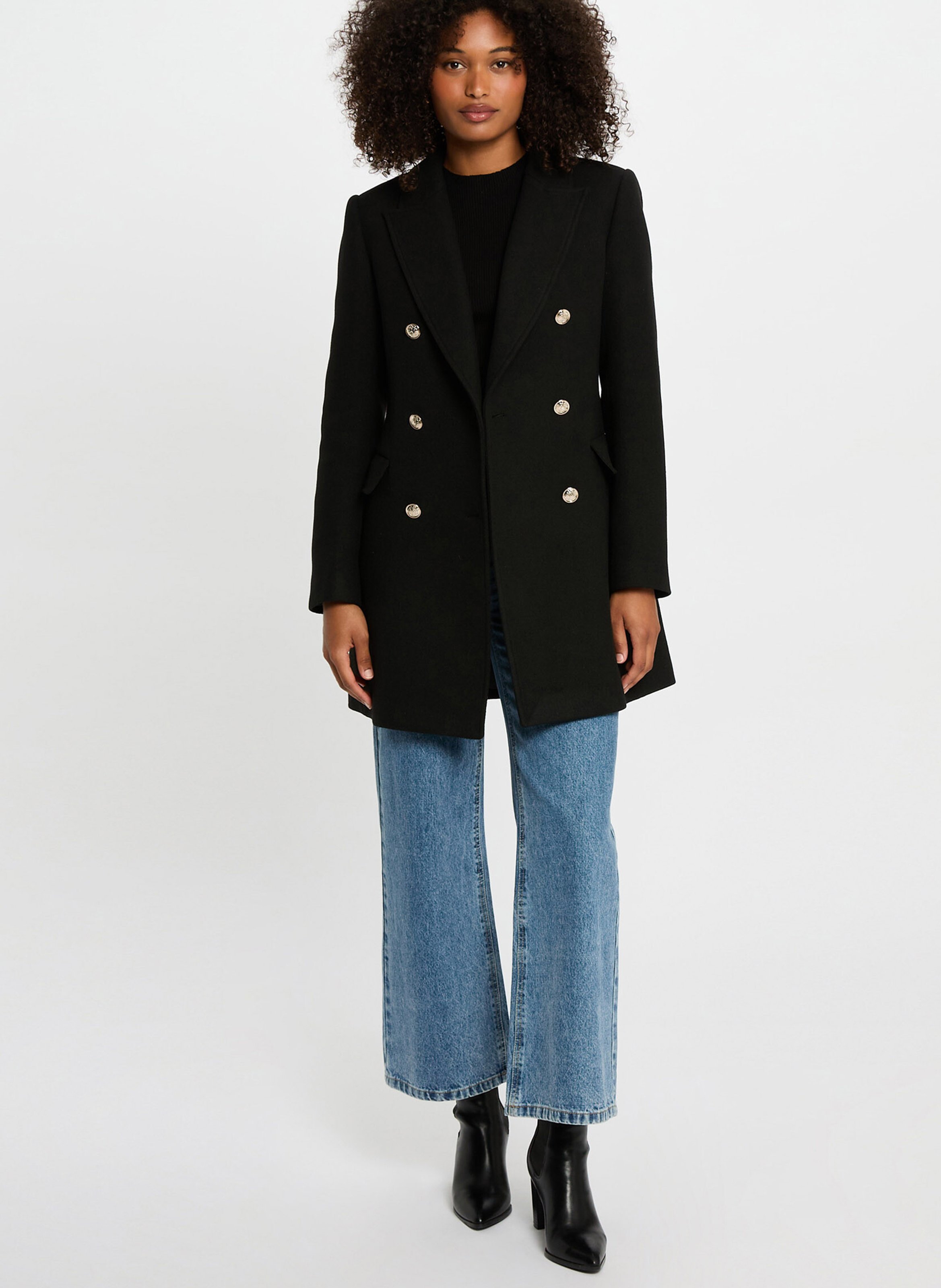 Fitted blazer coat MORGAN Black