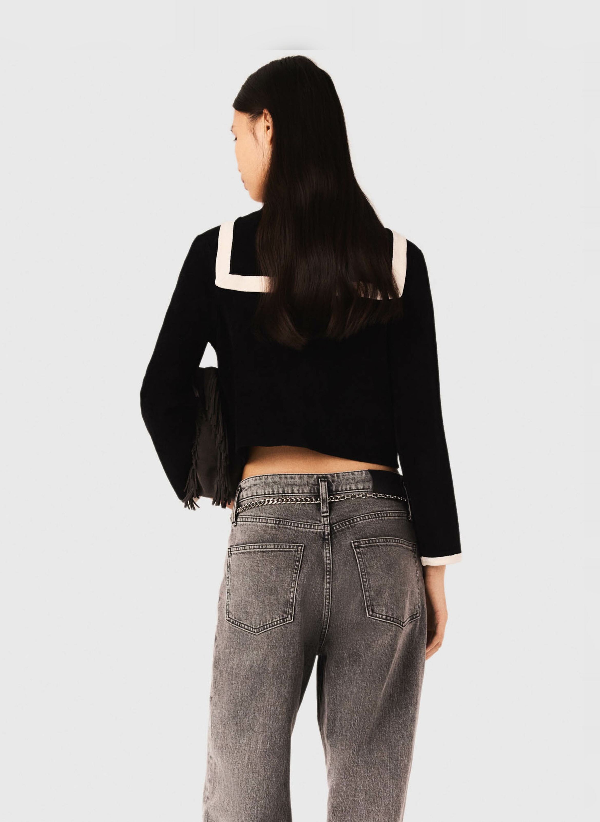 Gilet col v  MAJE Noir