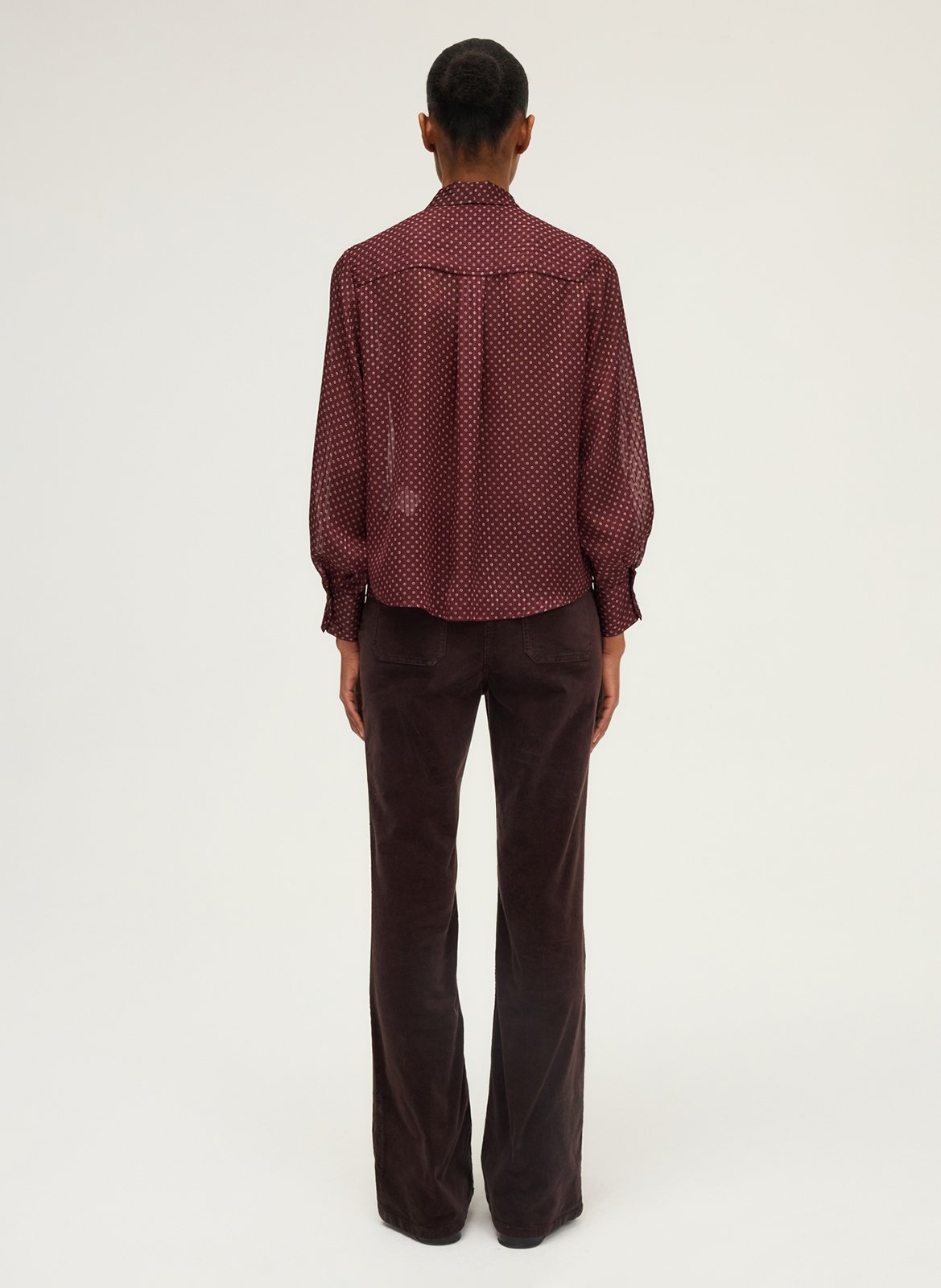 Chemise droite col lavallière imprimé PABLO Rouge