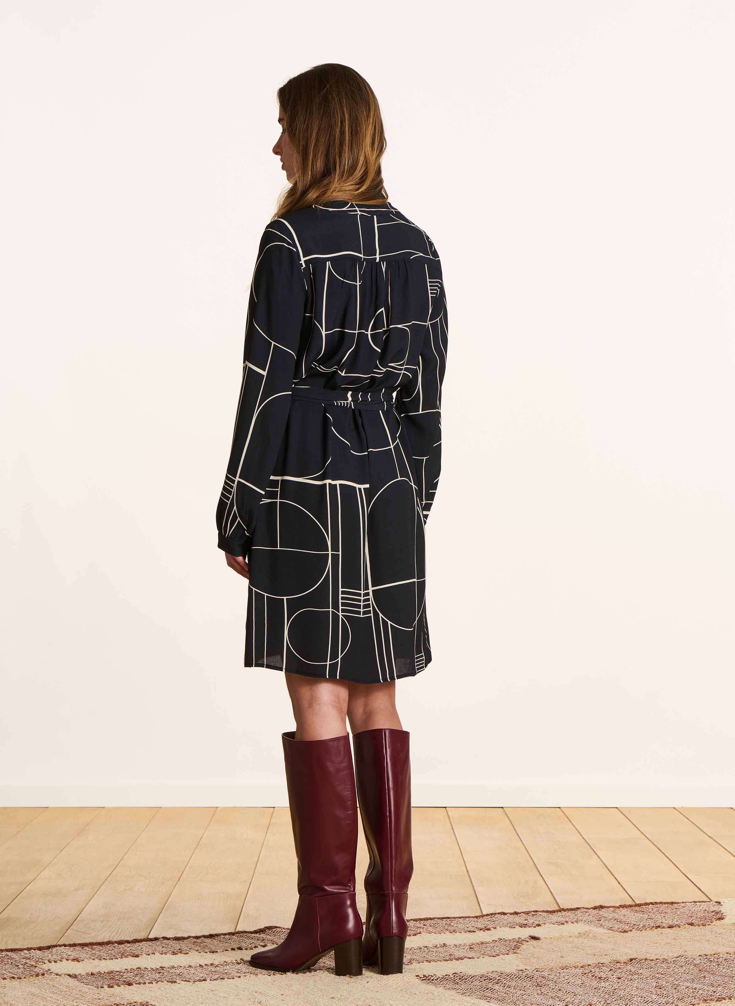 Henley midi dress LA FEE MARABOUTEE Black