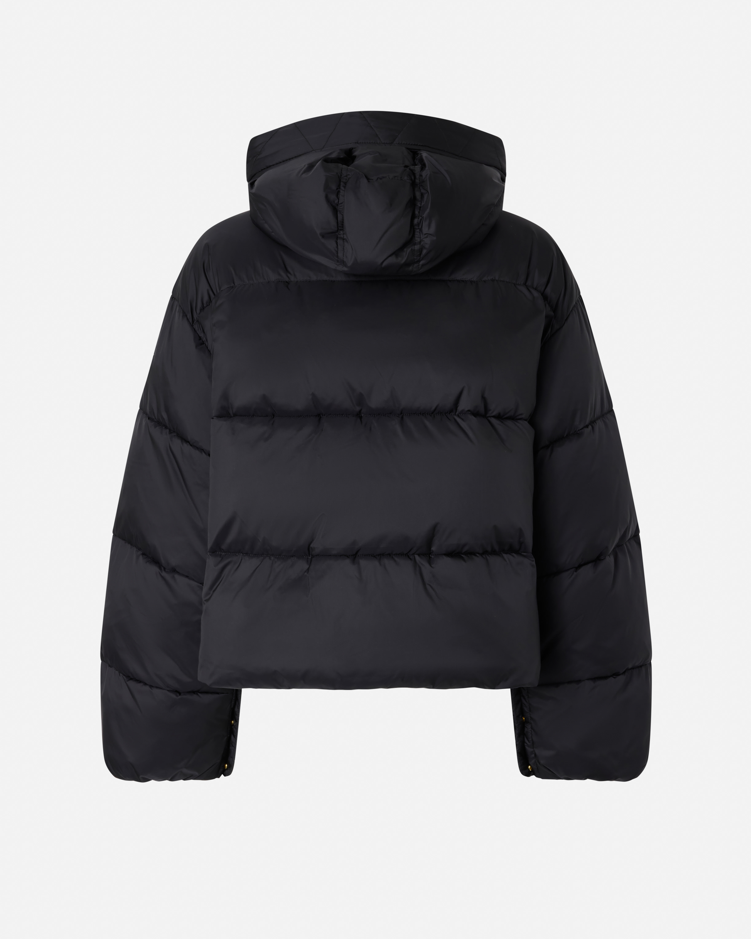 Hooded puffer jacket in technical fabric PINKO Black