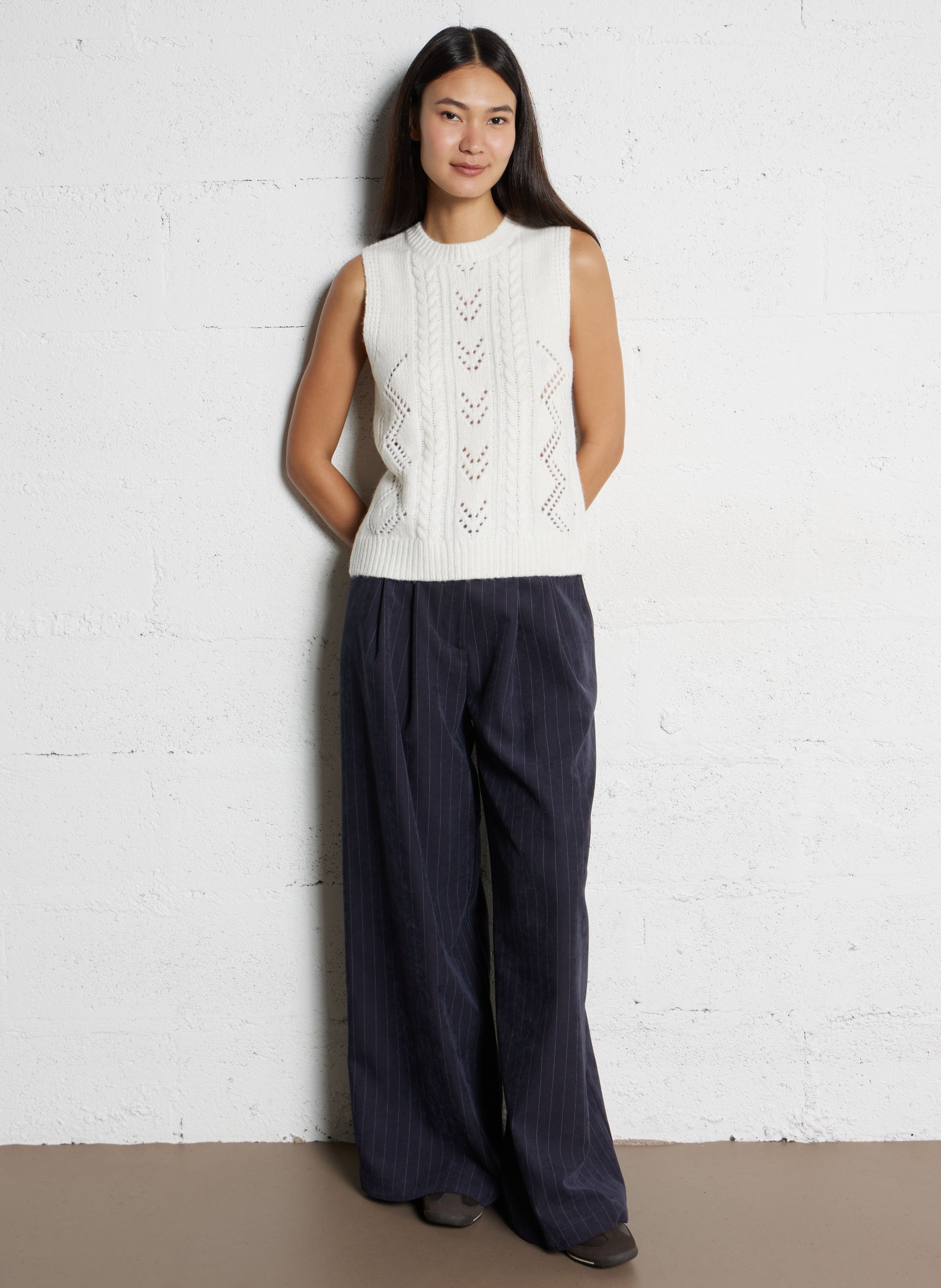 Pantalon palazzo à rayures PLEASE Bleu