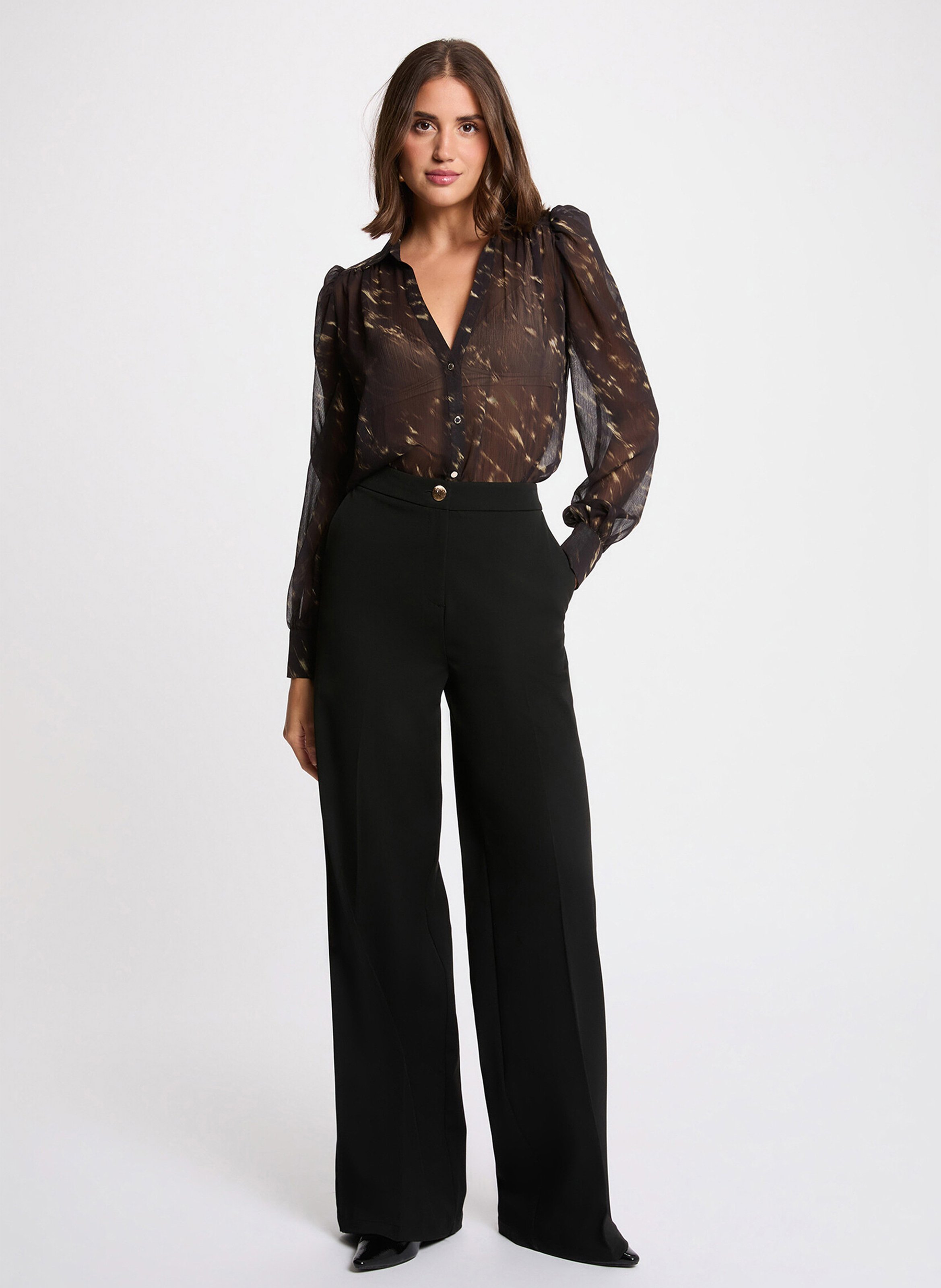 Chemise droite col V imprimée MORGAN Multicolore