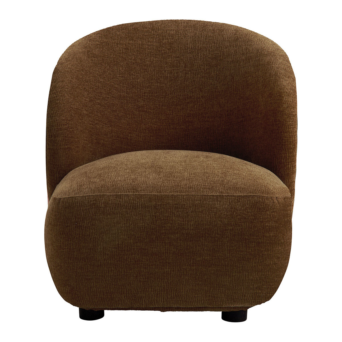 Lisette armchair in marbled velvet fabric - tobacco - small size BLANC D'IVOIRE Brown