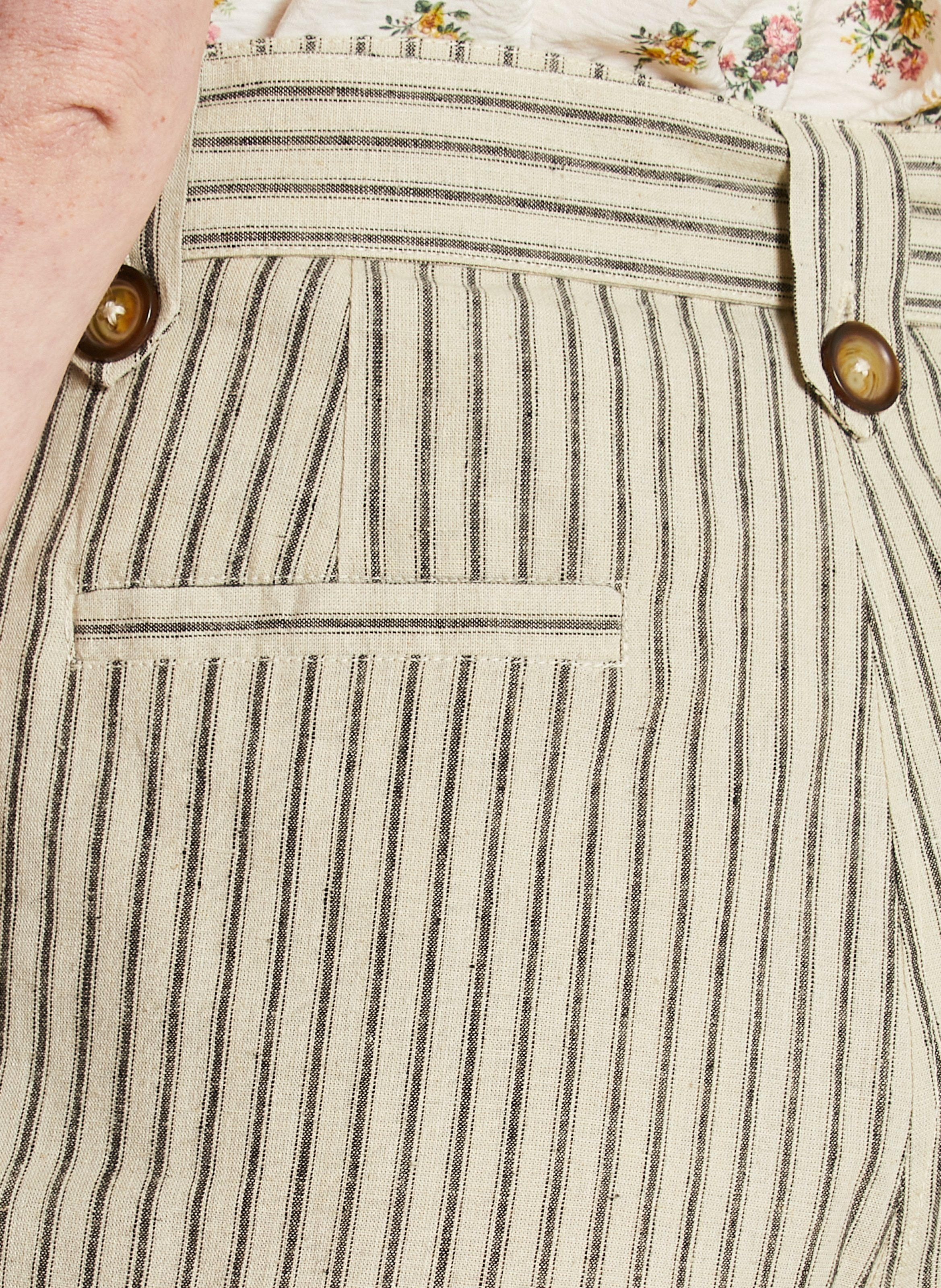 Short rayé en coton mélangé EMILE ET IDA Beige