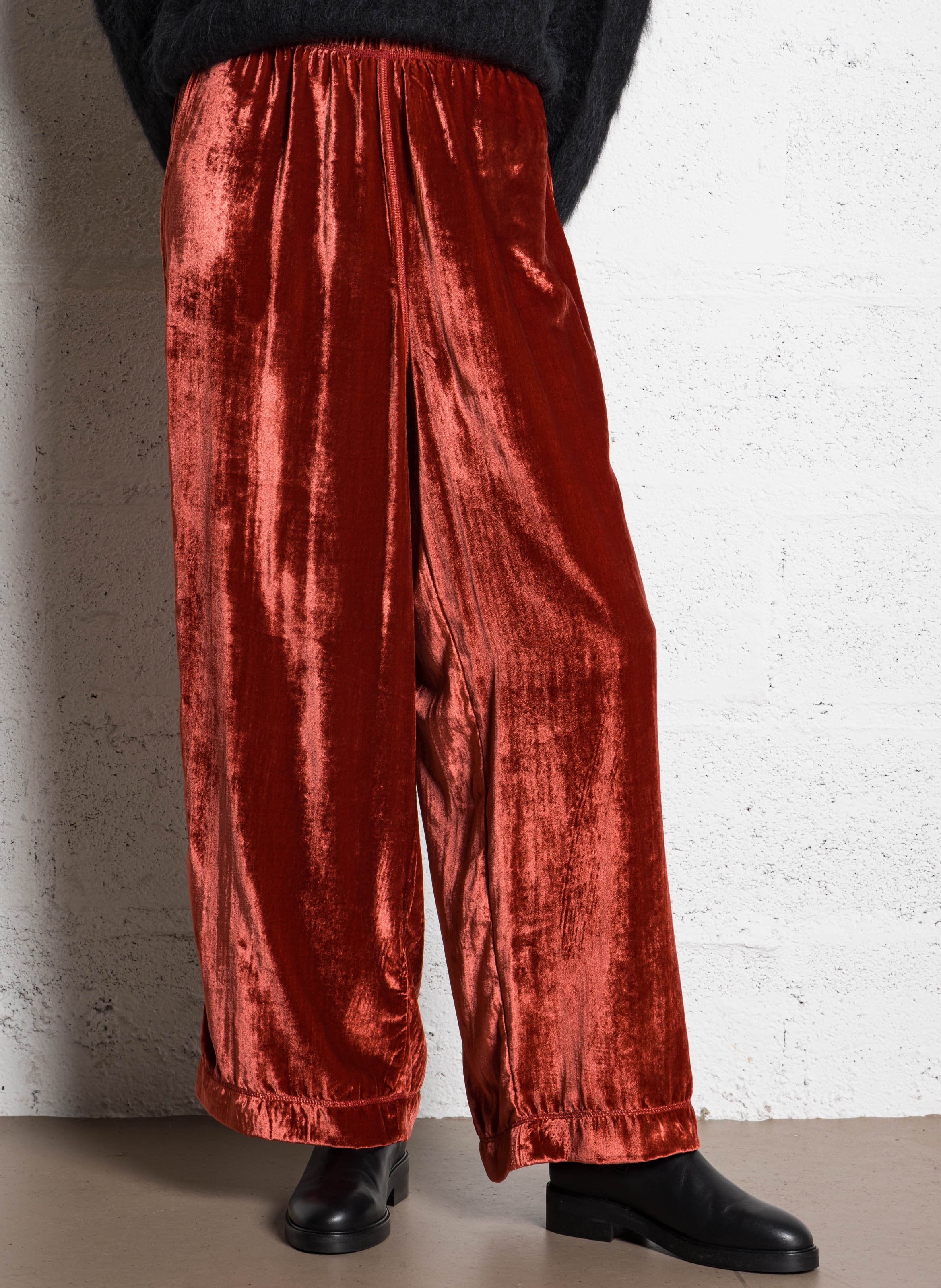 Solid velour jogging suit AMERICAN VINTAGE Red