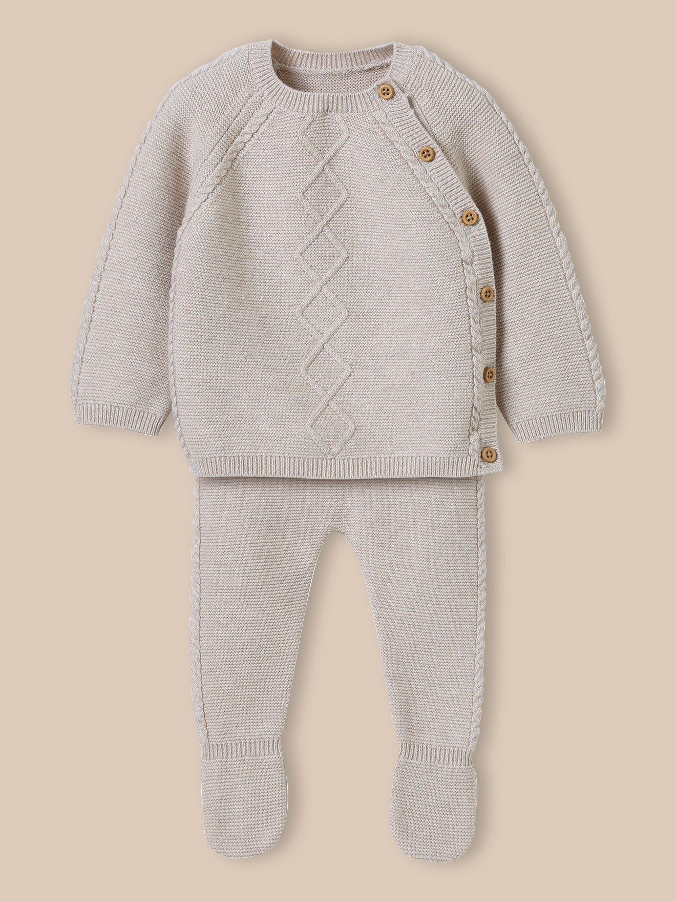 Newborn set - organic cotton and wool CYRILLUS Beige