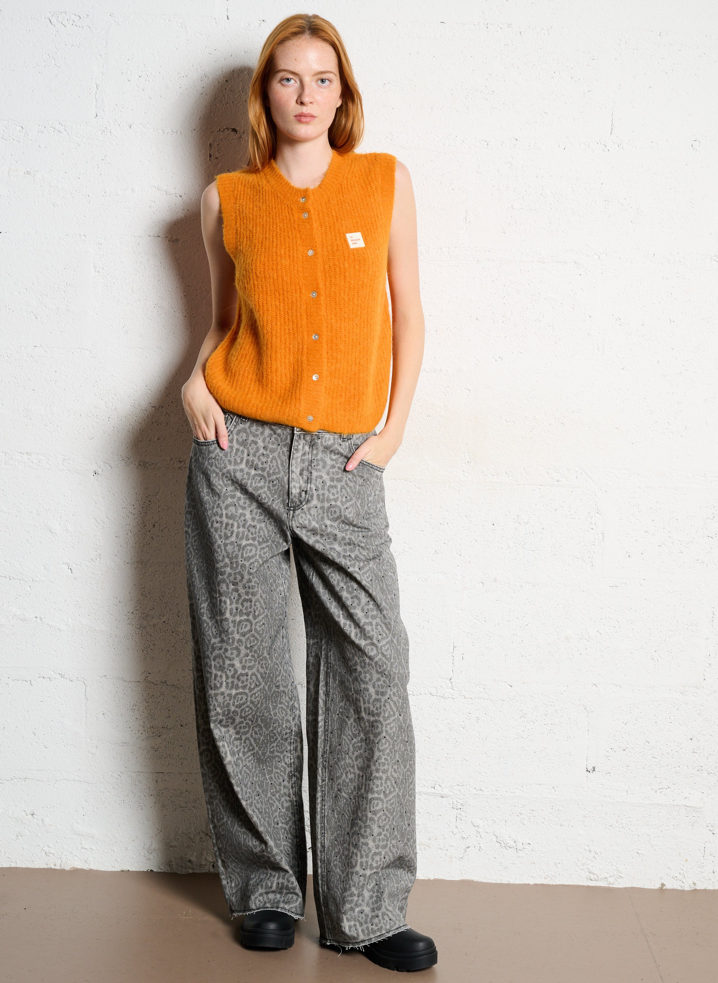 Jean large en coton LIU JO Gris