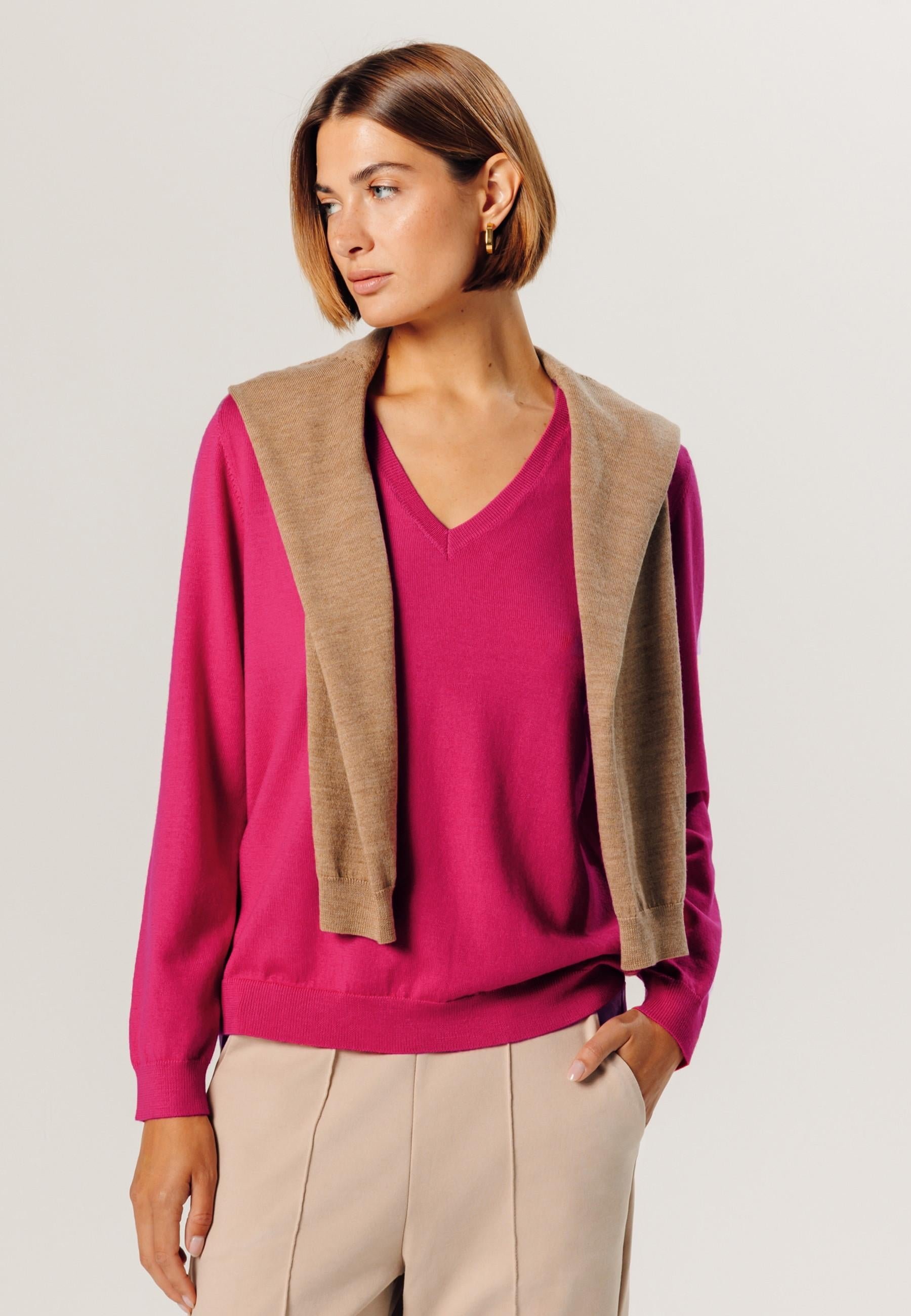 Bunelle wool V-neck sweater RODIER Pink